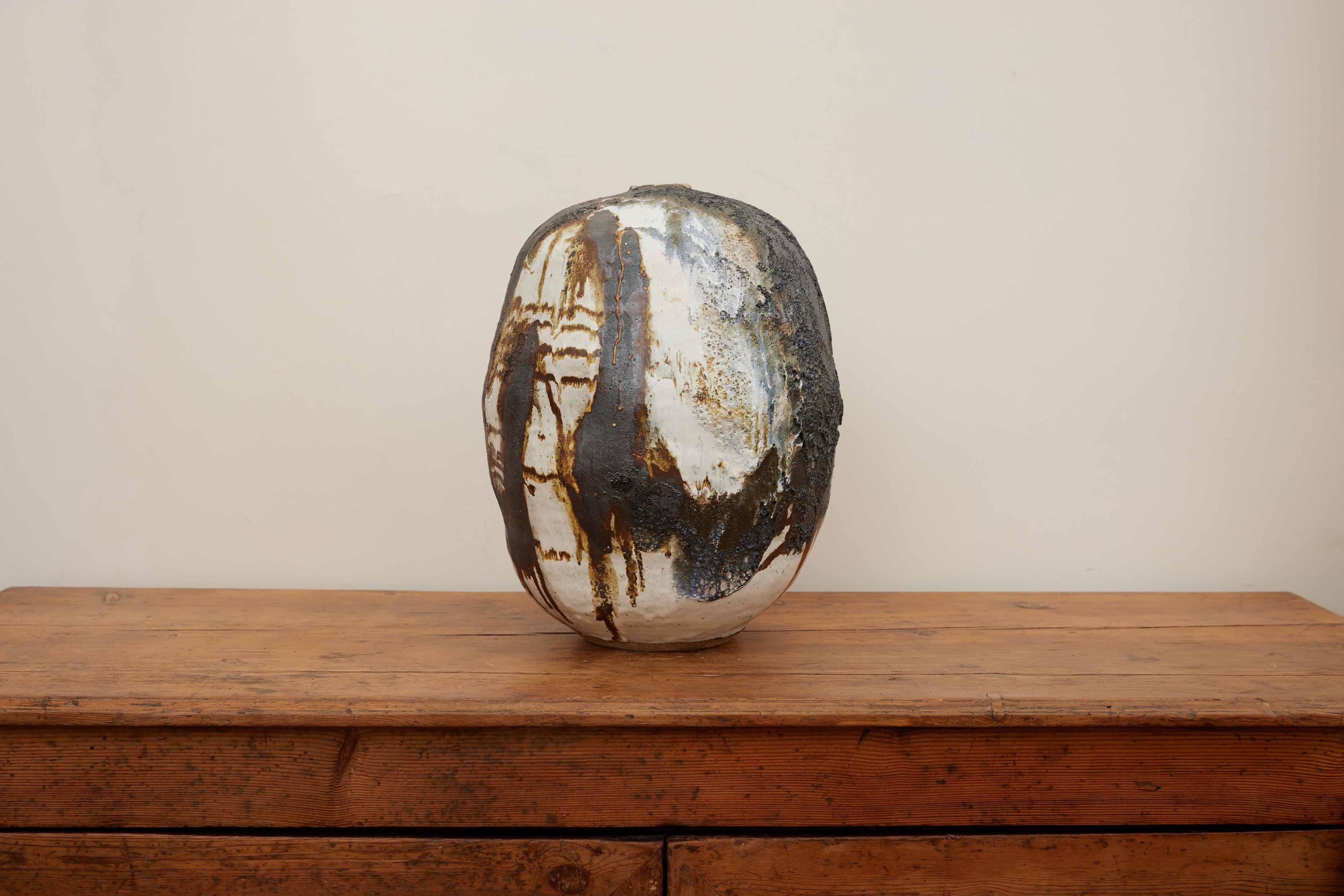 Contemporary Caroline Blackburn Lava Vase, Signed 2019 For Sale