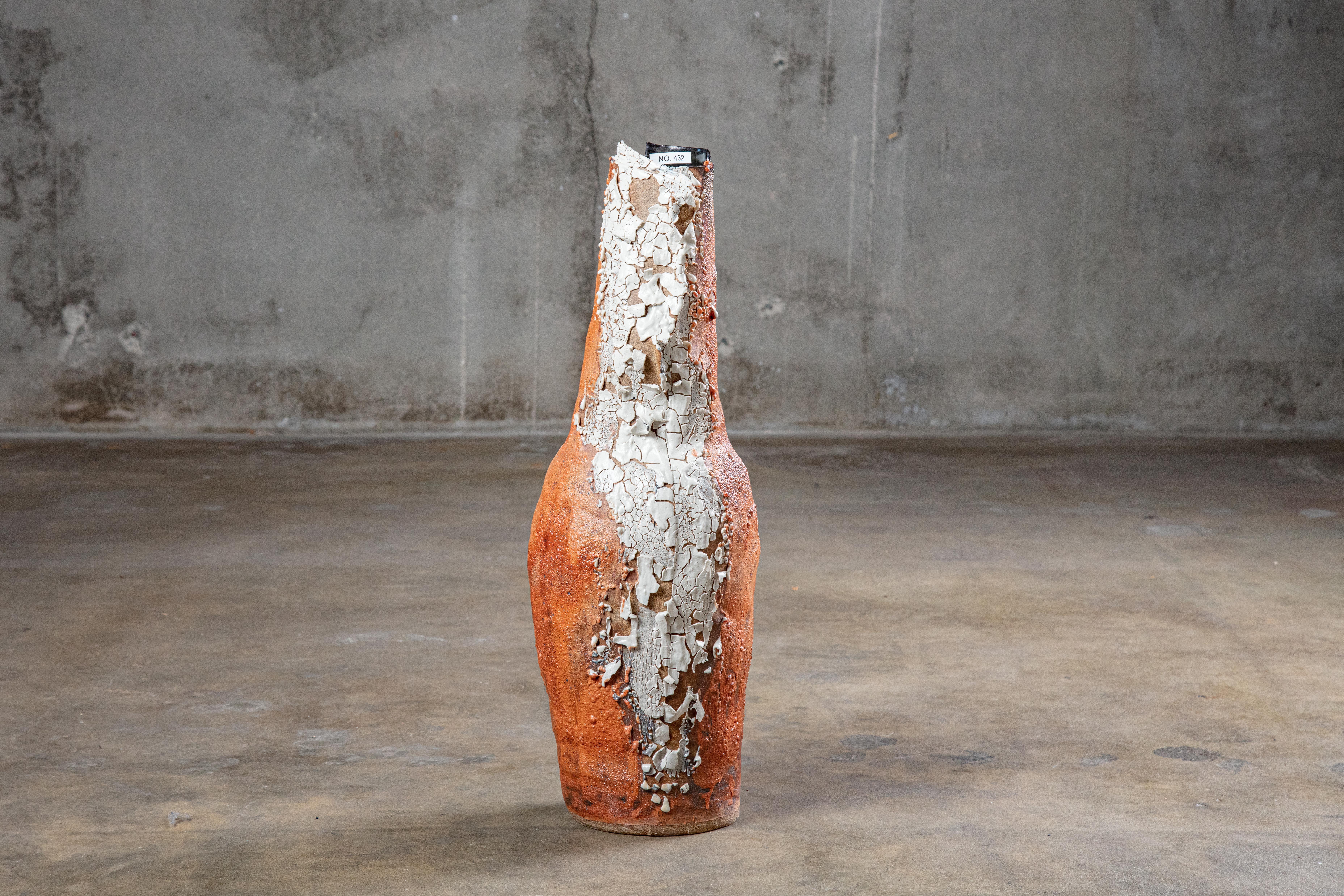 Caroline Blackburn rust clay high fired stoneware vase, No. 432, 2019.