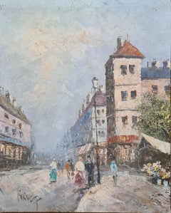  View of Paris, Mid 20th Century Oil on Canvas 