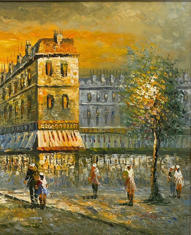 Caroline Oil Painting Paris France Eiffel Tower For Sale at 1stDibs