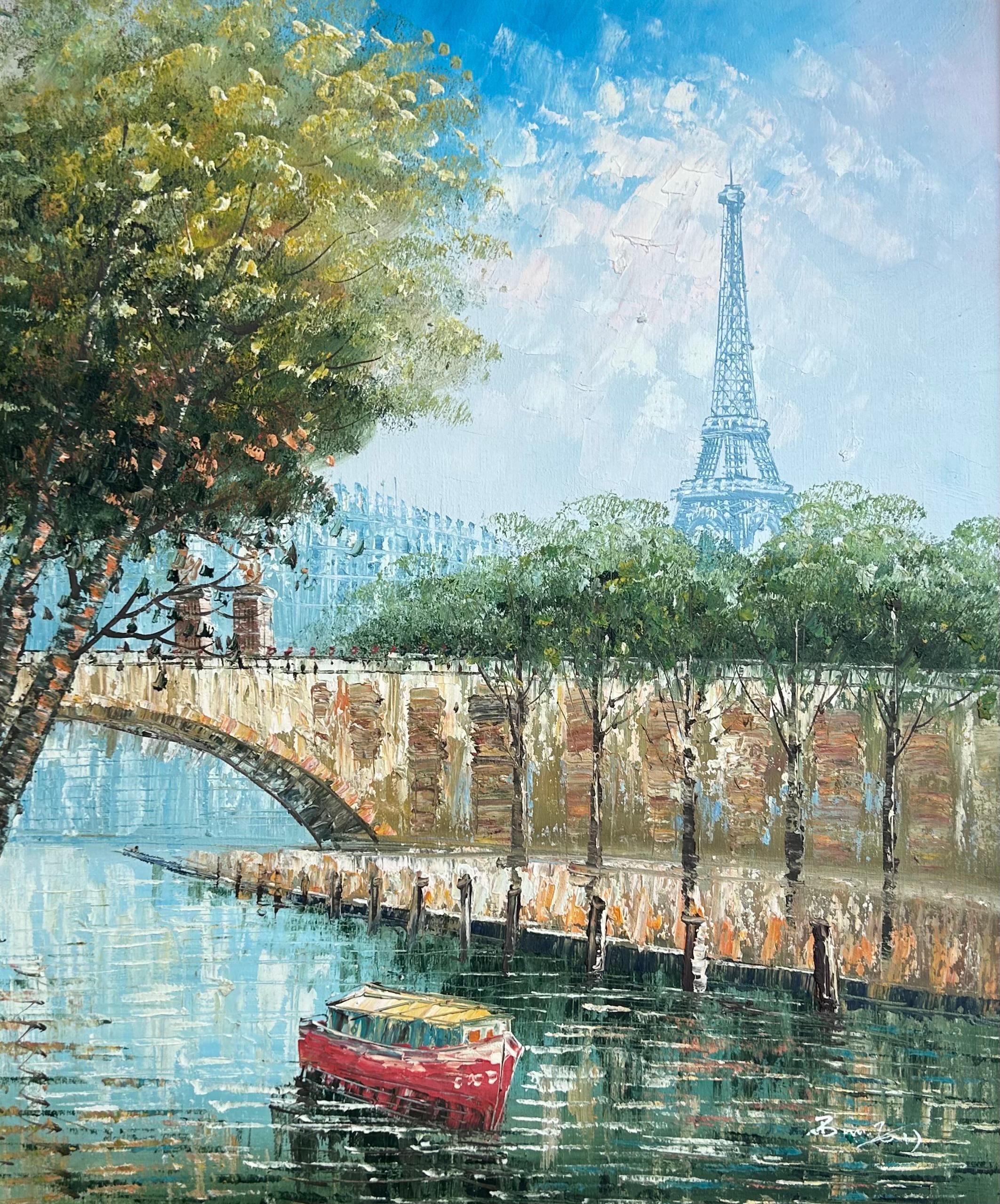 Caroline Burnnet Landscape Painting - Paris France oil on canvas painting urbanscape