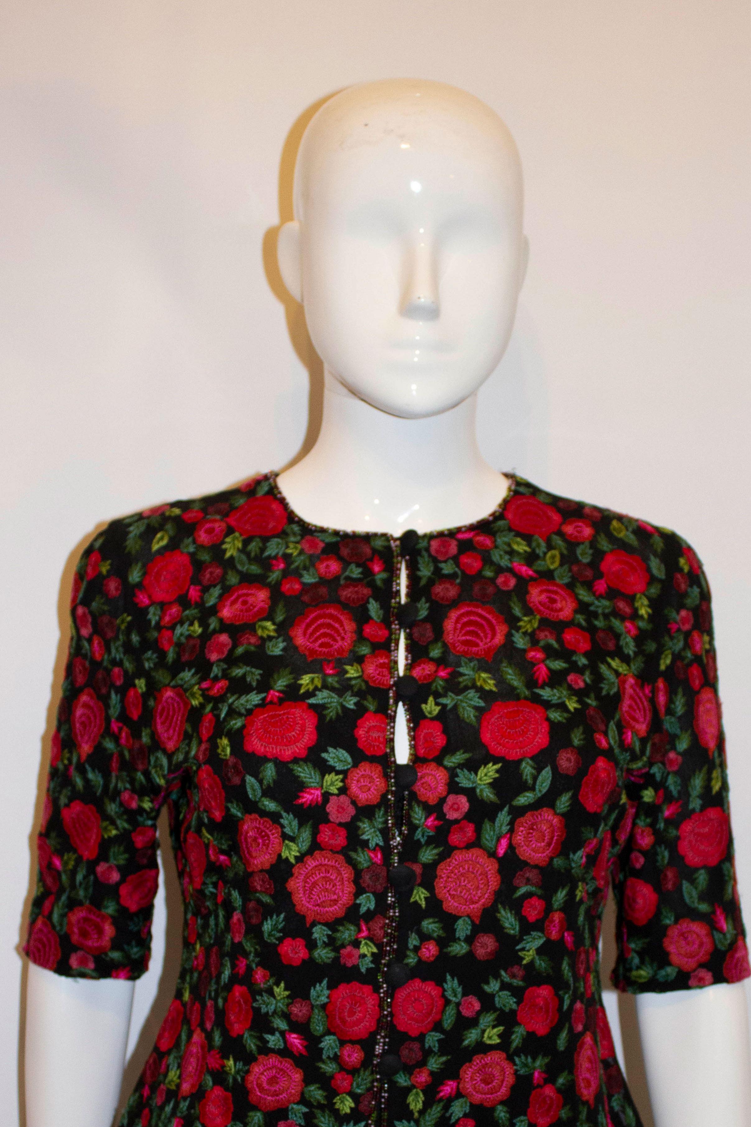 Women's Caroline Charles Embroidered  Evening Jacket For Sale