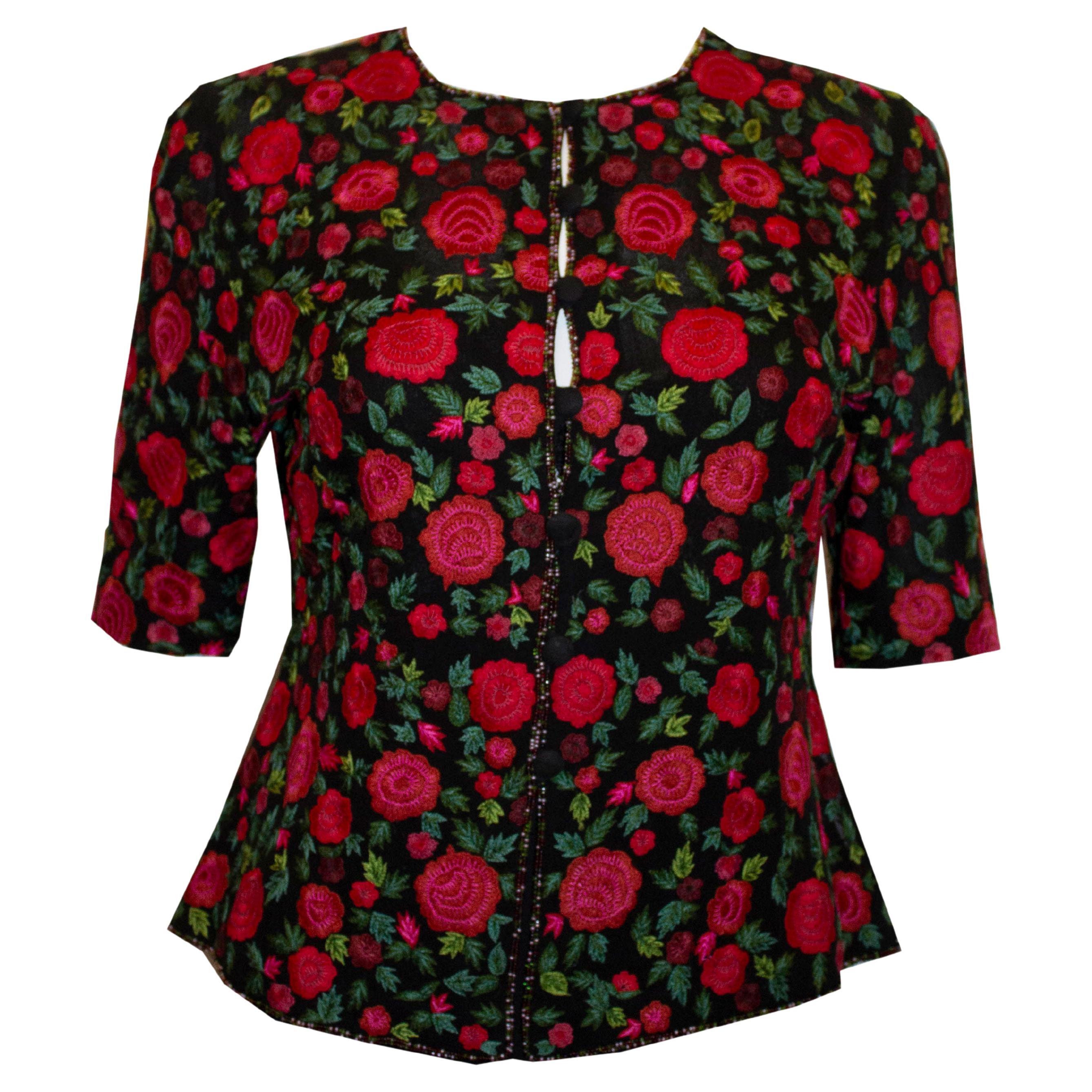 Caroline Charles Embroidered  Evening Jacket For Sale