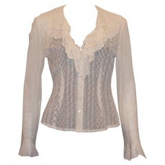 Caroline Charles Ivory Silk Blouse