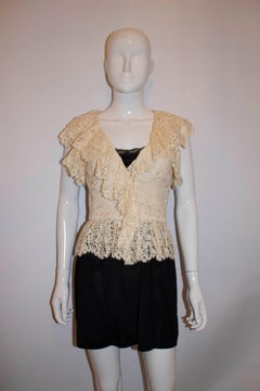 Caroline Charles Lace Frill Top