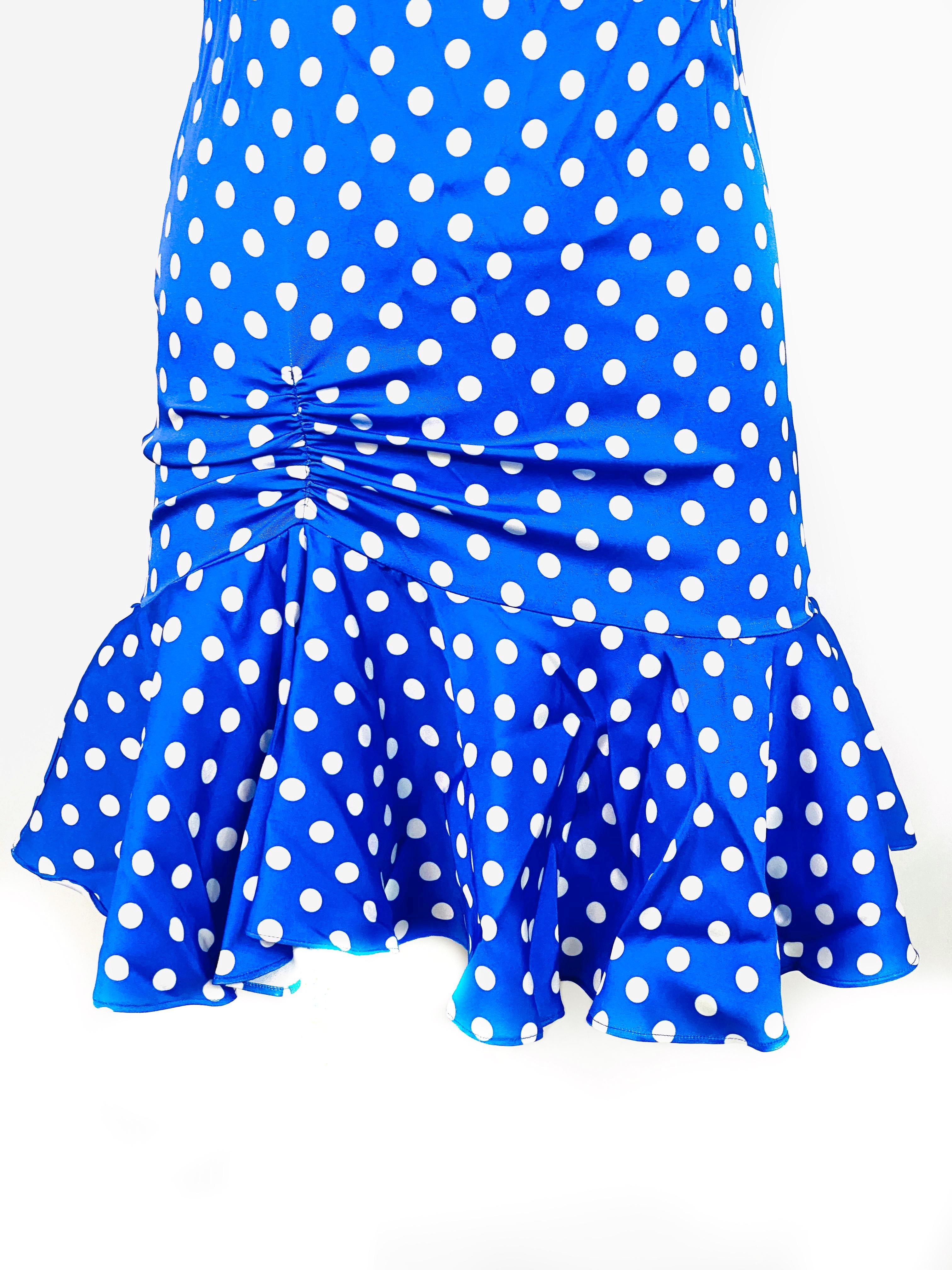 Caroline Consta Audrina Blue and White Polka Dot Mini Dress w/ Tags 

Product details:
Size M
Blue and White polka dot pattern
Mini length 
Sleeveless
Rear zip and hook closure
Made in USA
Est. Retail is $538