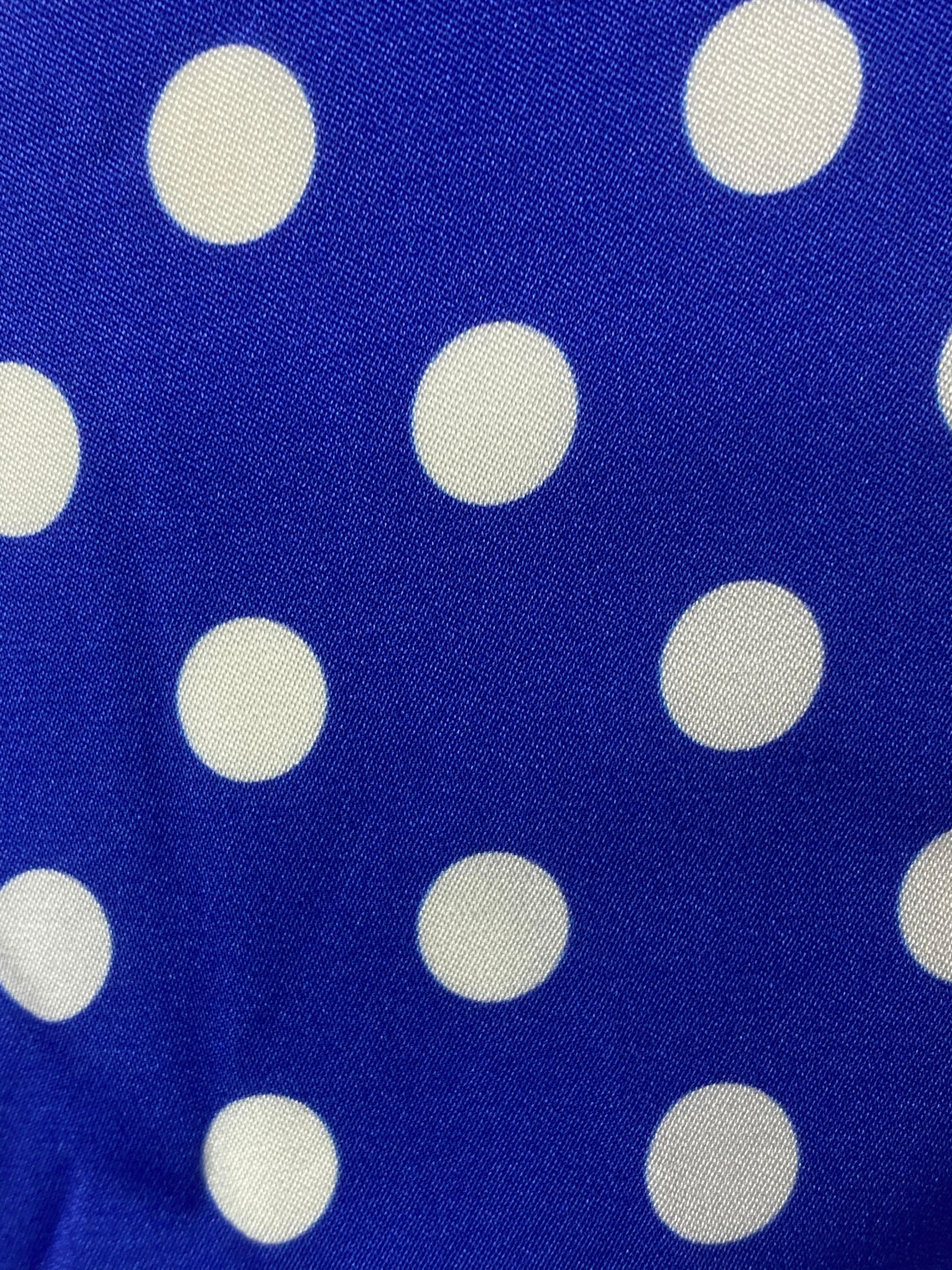 Caroline Consta Audrina Blue and White Polka Dot Silk Mini Dress w/ Tags  2