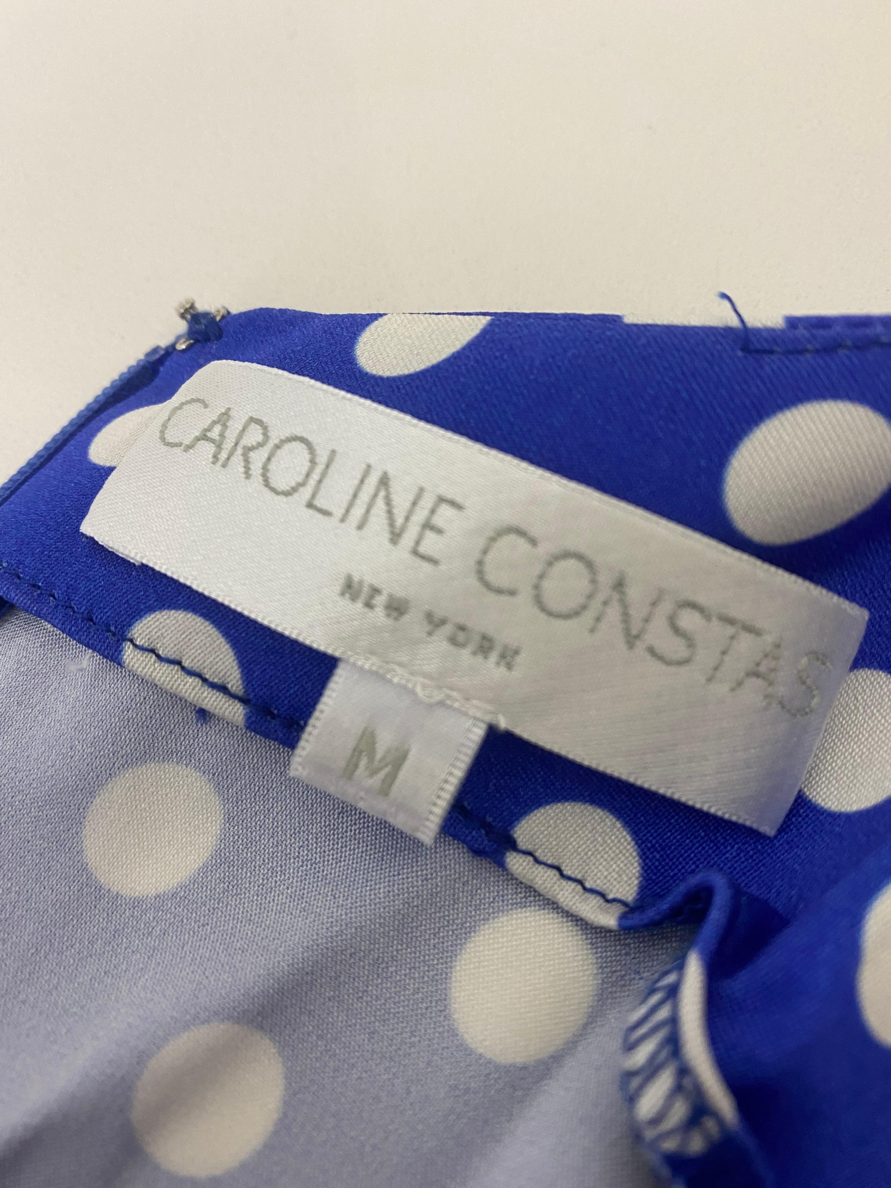 Caroline Consta Audrina Blue and White Polka Dot Silk Mini Dress w/ Tags  3