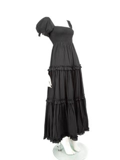 Caroline Constas Black Ruched Maxi Dress Size XS