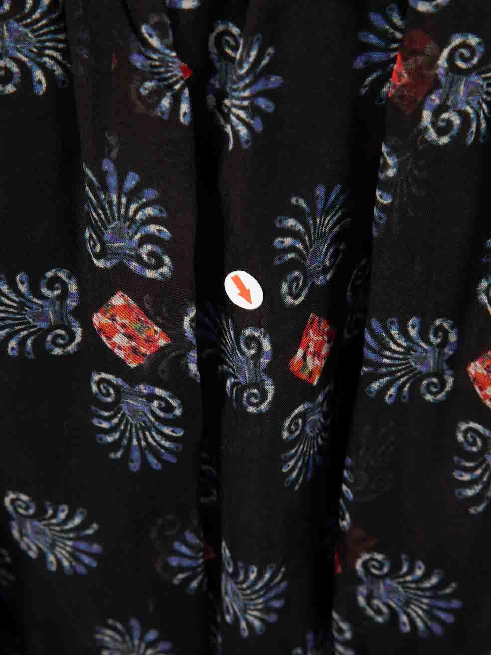 Women's Caroline Constas Black Silk Ruffle Abstract Dress Size M For Sale
