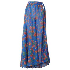 Caroline Constas Hera Printed Cotton & Silk Voile Skirt M