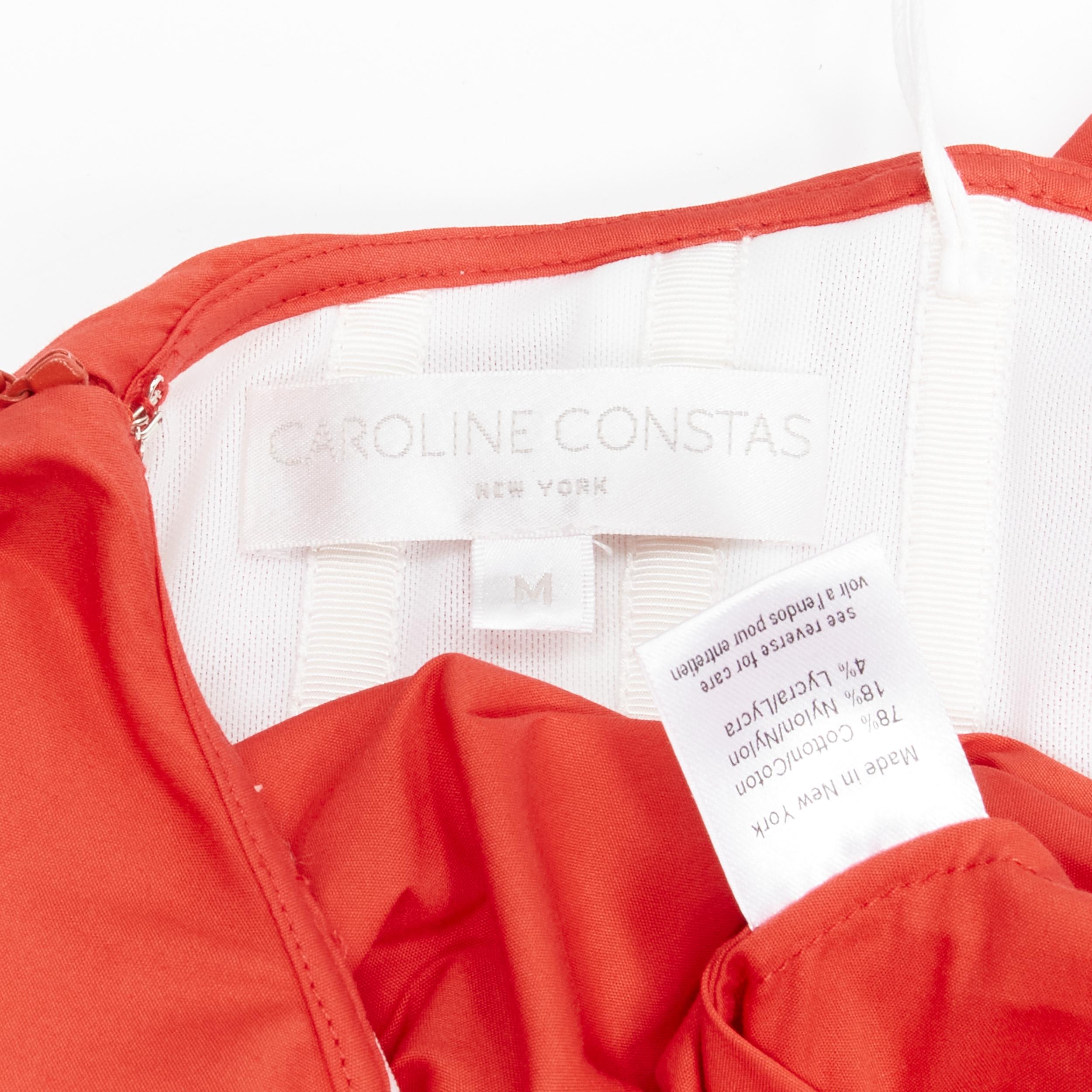 CAROLINE CONSTAS top rosso senza spalline e con maniche a sbuffo, svasato e con corsetto a cuore M. in vendita 4