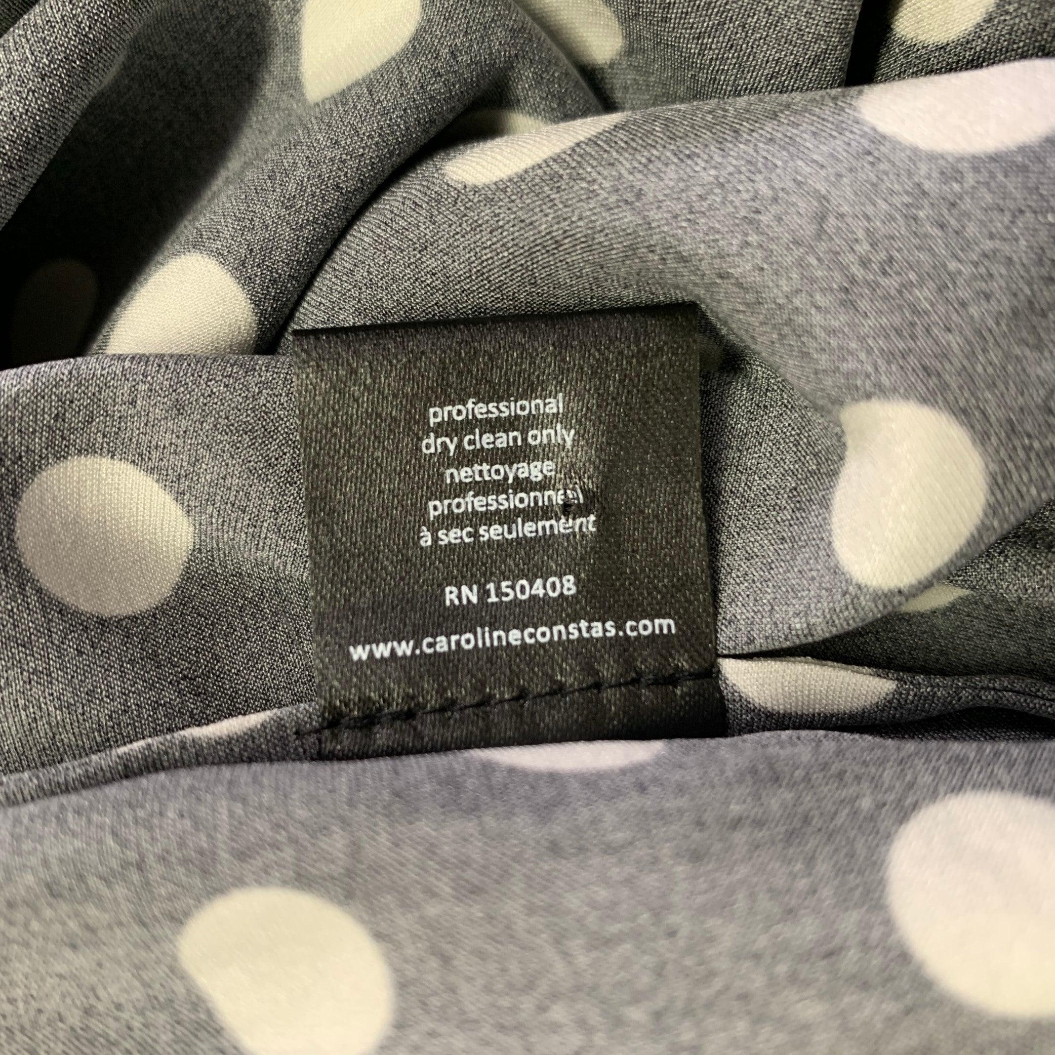 CAROLINE CONSTAS Talla S Negro Blanco Mezcla de Seda Vestido de Manga Acampanada de Lunares en venta 4