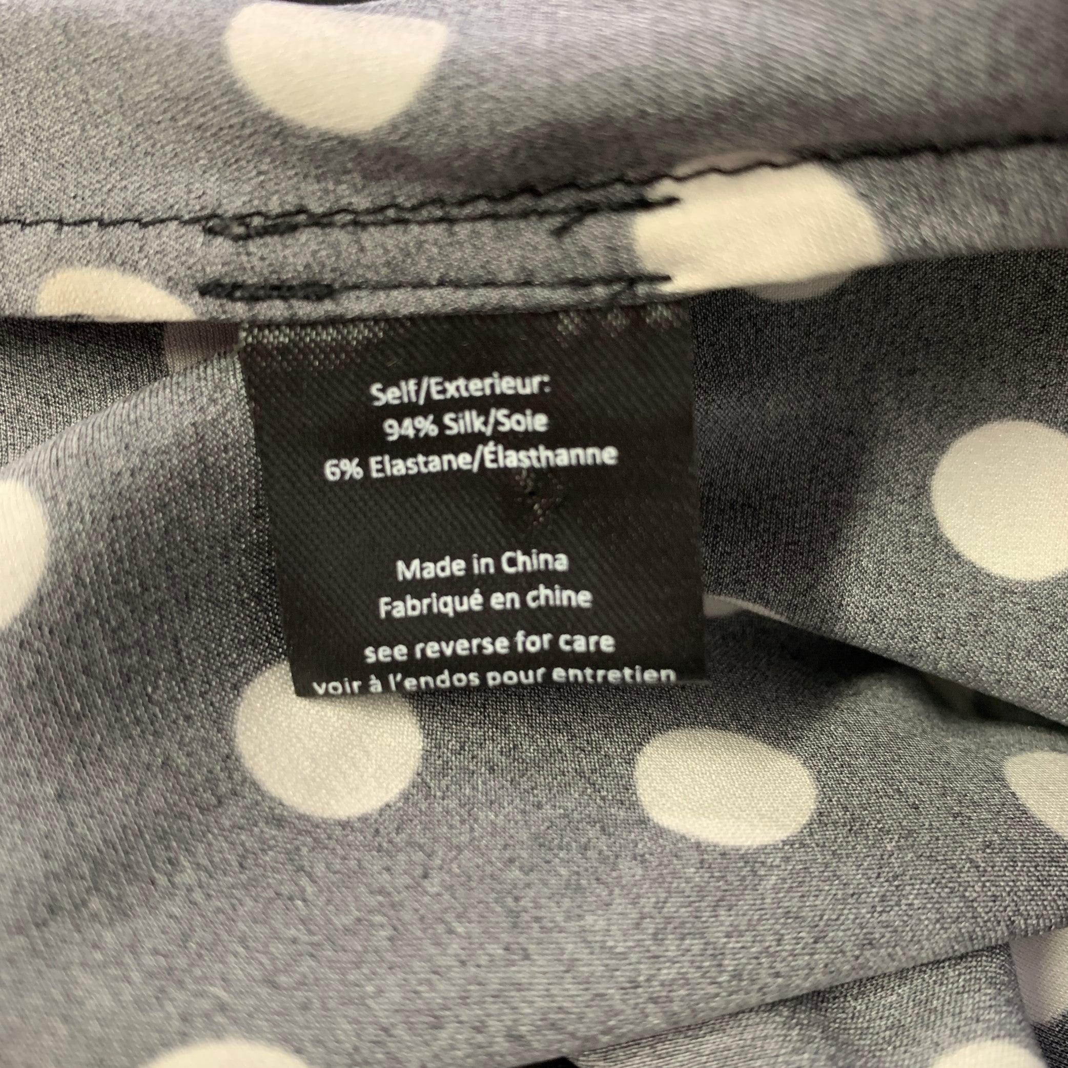 CAROLINE CONSTAS Talla S Negro Blanco Mezcla de Seda Vestido de Manga Acampanada de Lunares en venta 5