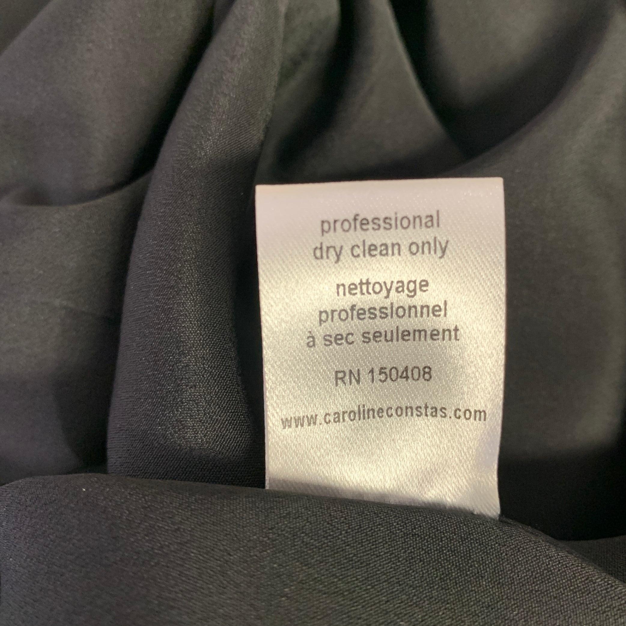 CAROLINE CONSTAS Size XS Black White Silk Blend Polka Dot Dress For Sale 4