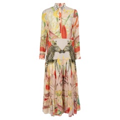 Caroline Constas Zebra Printed Maxi Shirt Dress Size XS