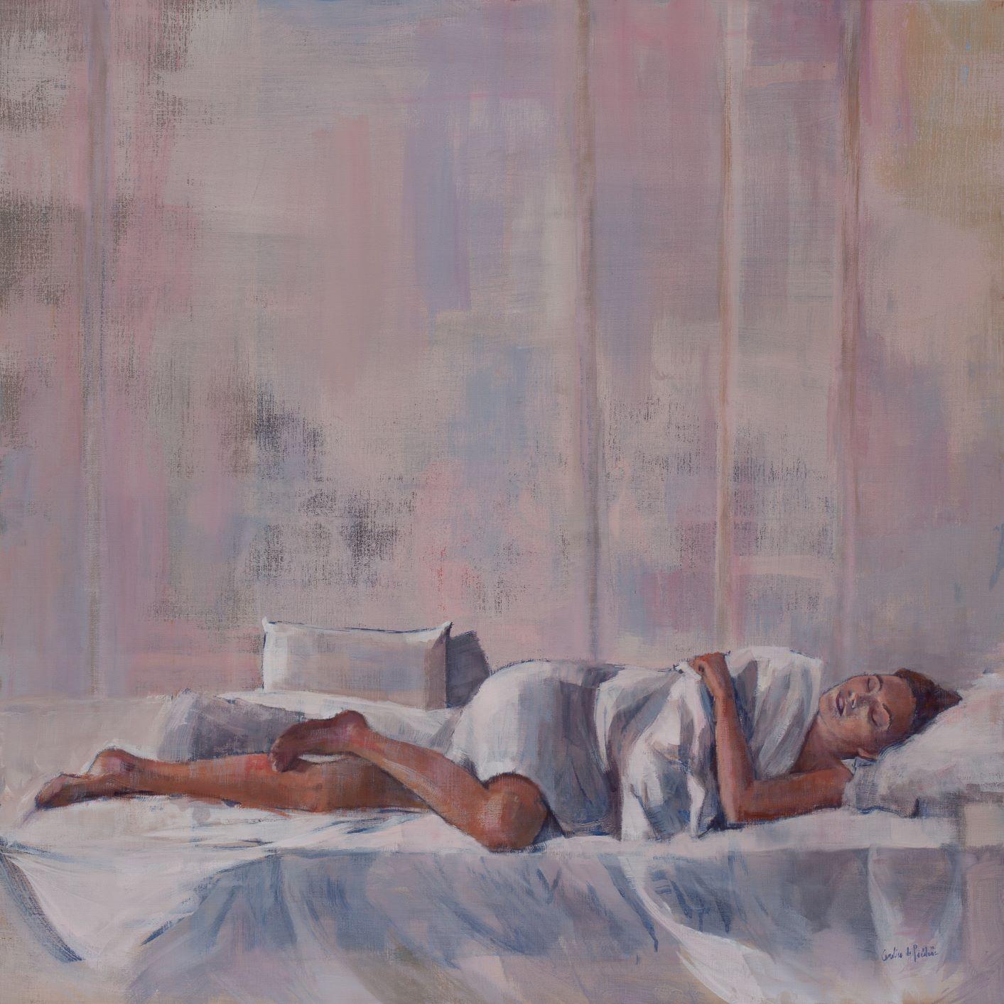 Arte contemporáneo francés de Caroline de Piedoue - Le Blanc Lit