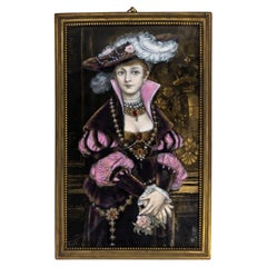 Caroline Doüezy D'Ollendon (1831-1908 circa), Una placca di smalto francese di Limoges del 1880 circa