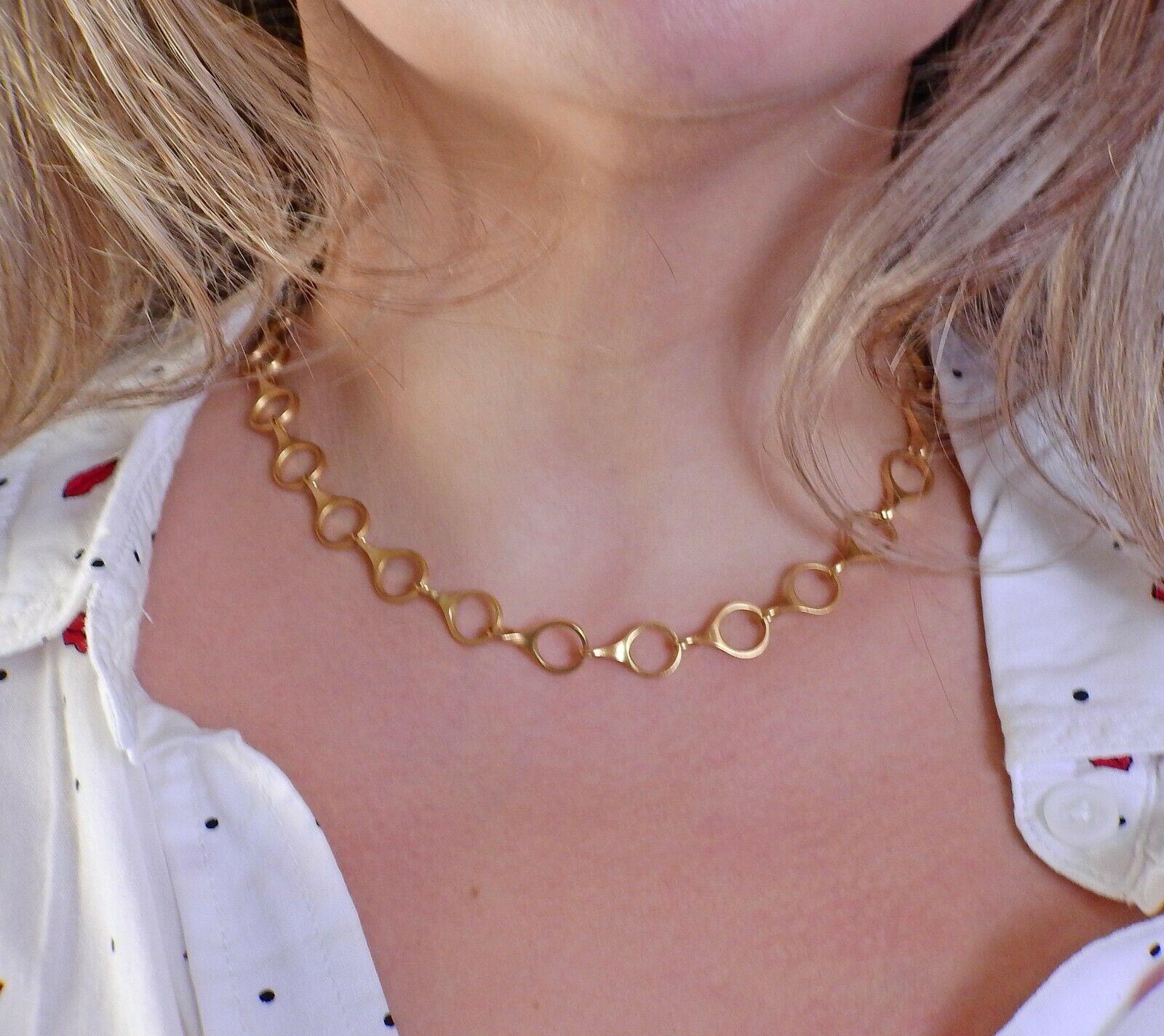Caroline Ellen Gold Link Necklace In Excellent Condition In Lambertville, NJ