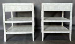 Caroline End Table with Drawer in Edgecomb Gray Faux Bois by The Fabulous Things