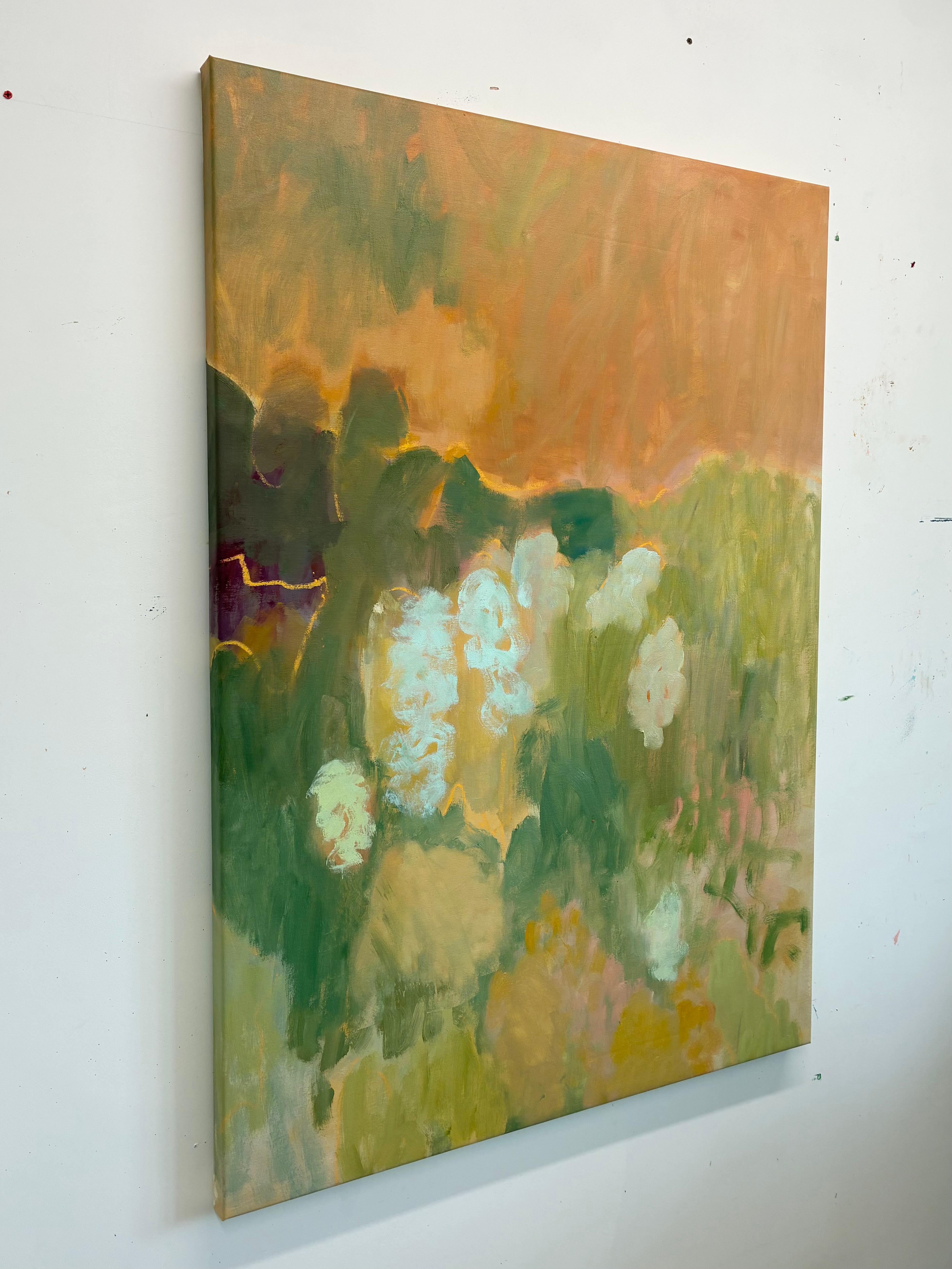 Antirhinums y flores silvestres, Pintura original, Arte abstracto del paisaje en venta 2