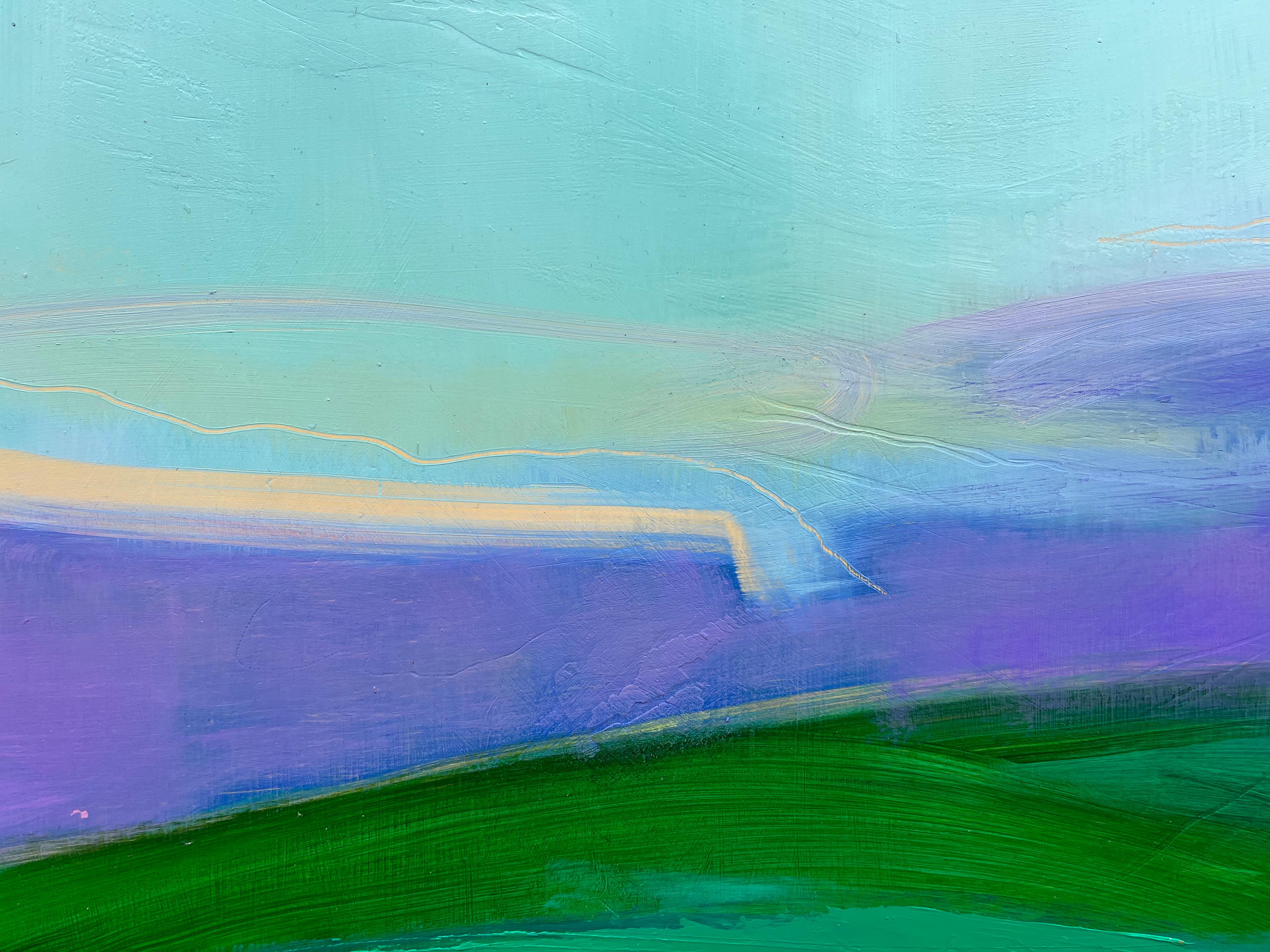 Spring Wheat, Hampshire, Original painting, Blue, Modern, Skyscape, Abstract art For Sale 1