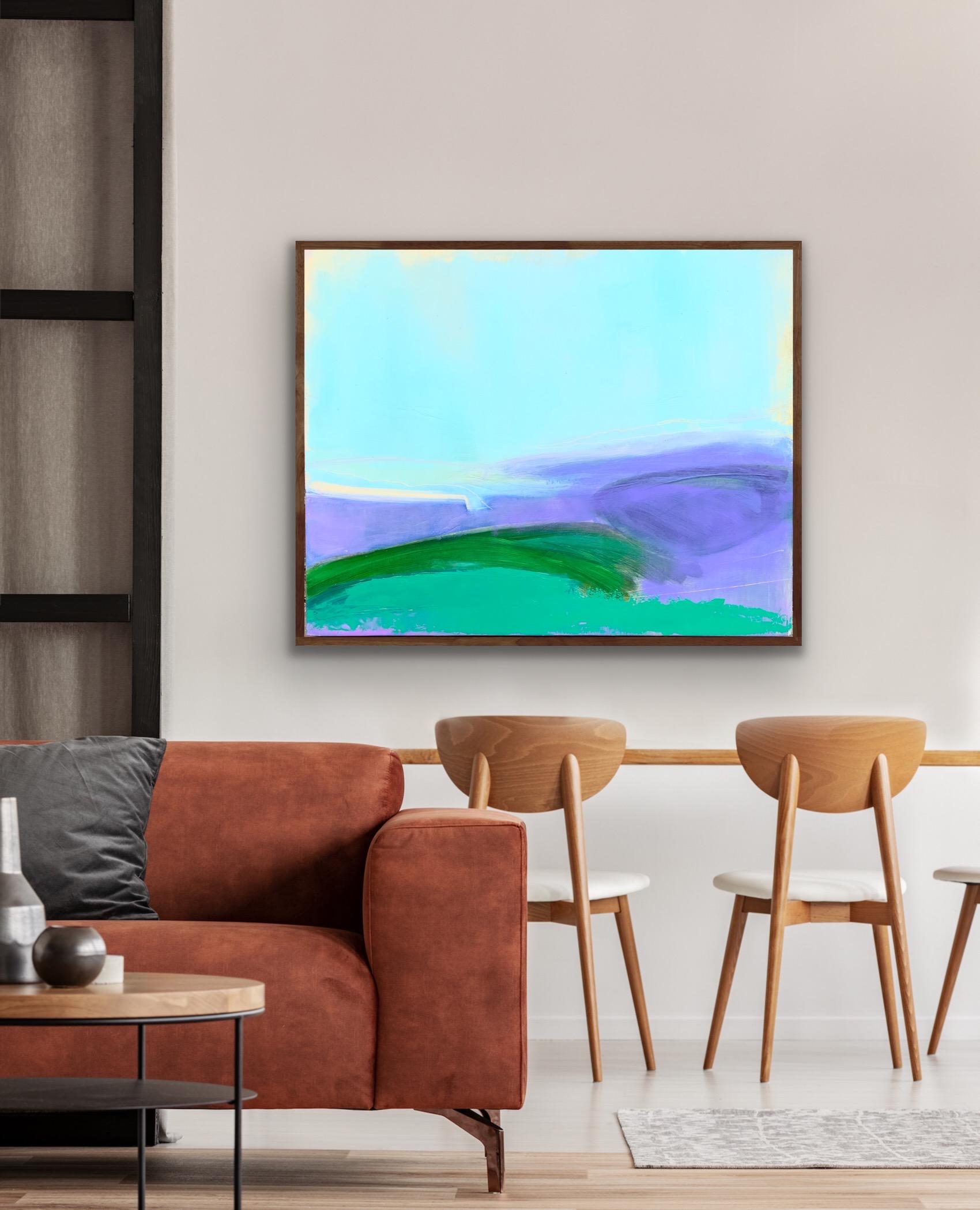 Spring Wheat, Hampshire, Original painting, Blue, Modern, Skyscape, Abstract art For Sale 3