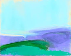 heat du Hampshire, peinture originale, bleue, moderne, paysage de ciel, art abstrait