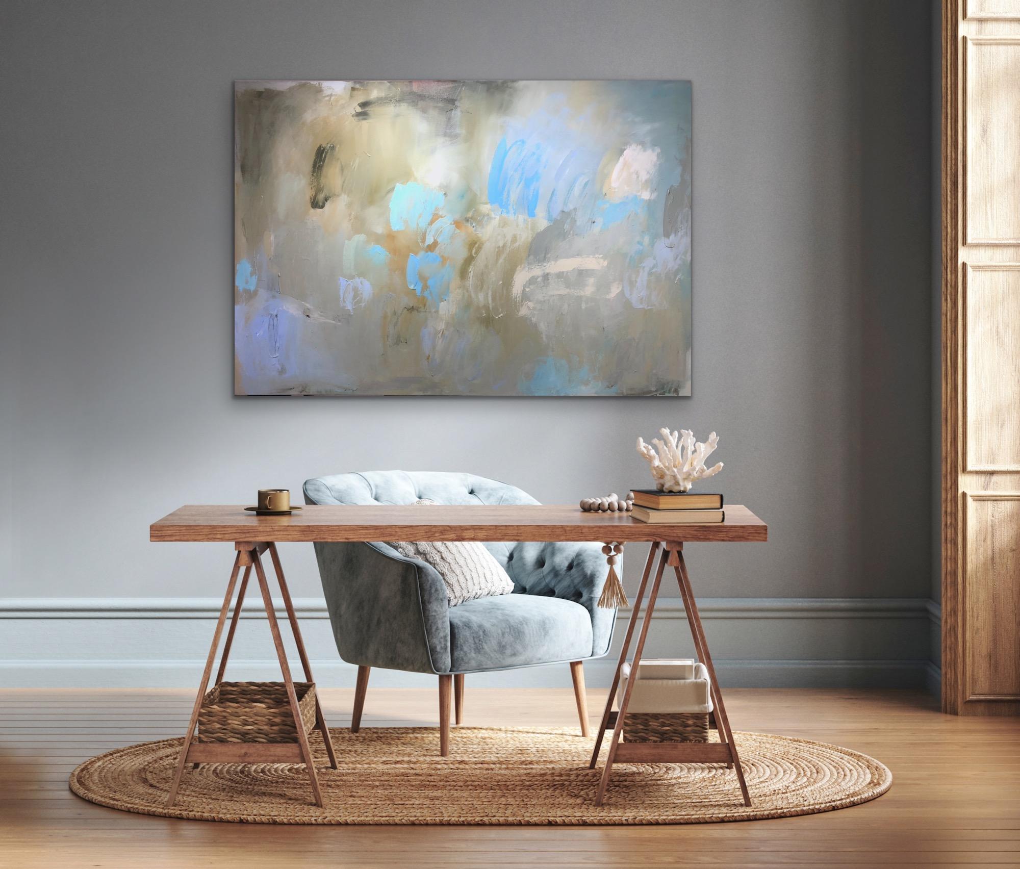 St. Ives, Ravel. Originalgemälde, Abstrakte Landschaftskunst, Moderne, Blau (Zeitgenössisch), Painting, von Caroline Hall