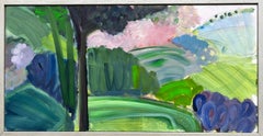 The Bridleway to Stockbridge, art moderne, peinture contemporaine, paysage