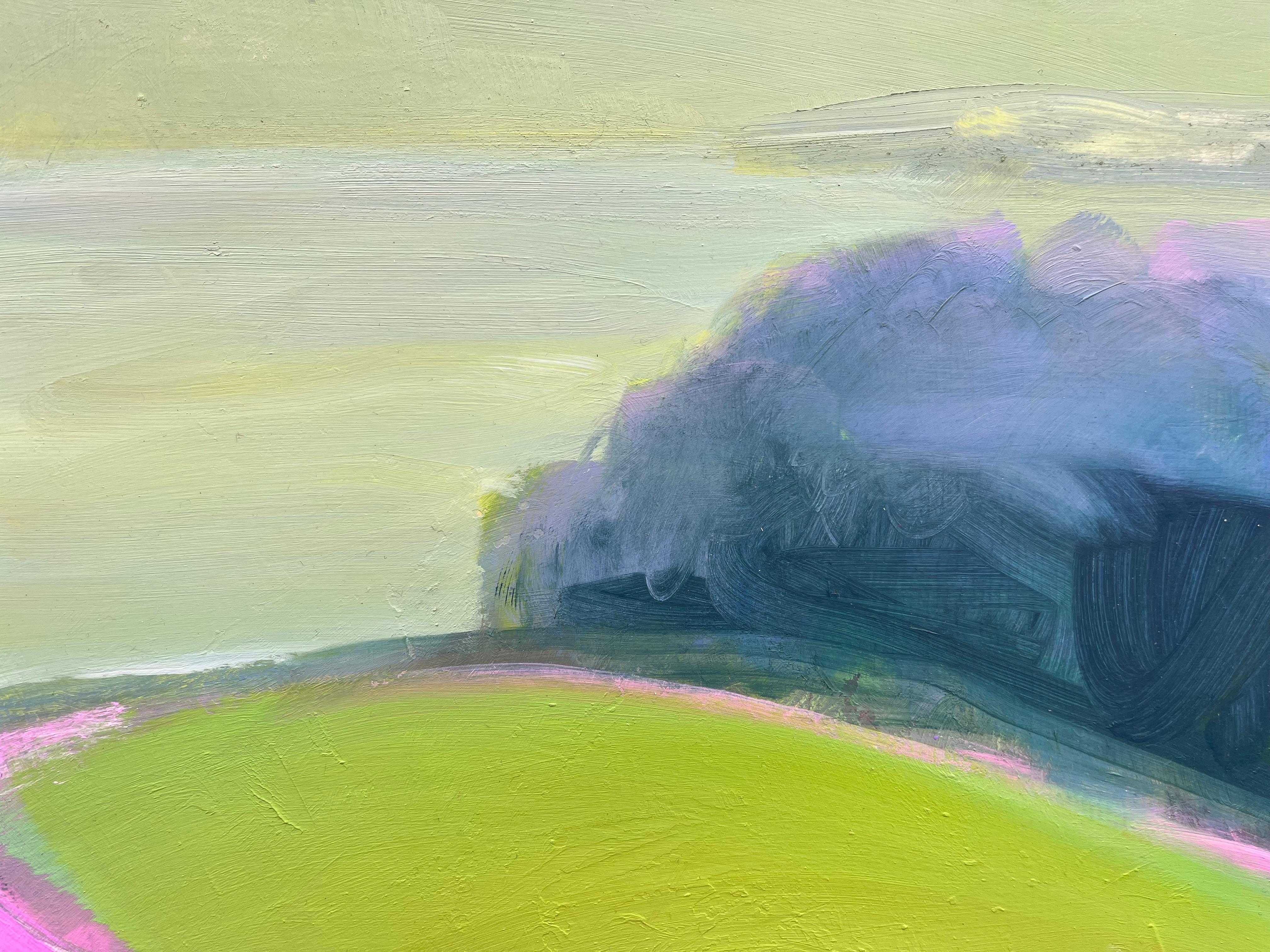 Trelissick. No Horizon.Original painting, Abstract Landscape art, Modern - Contemporary Painting by Caroline Hall