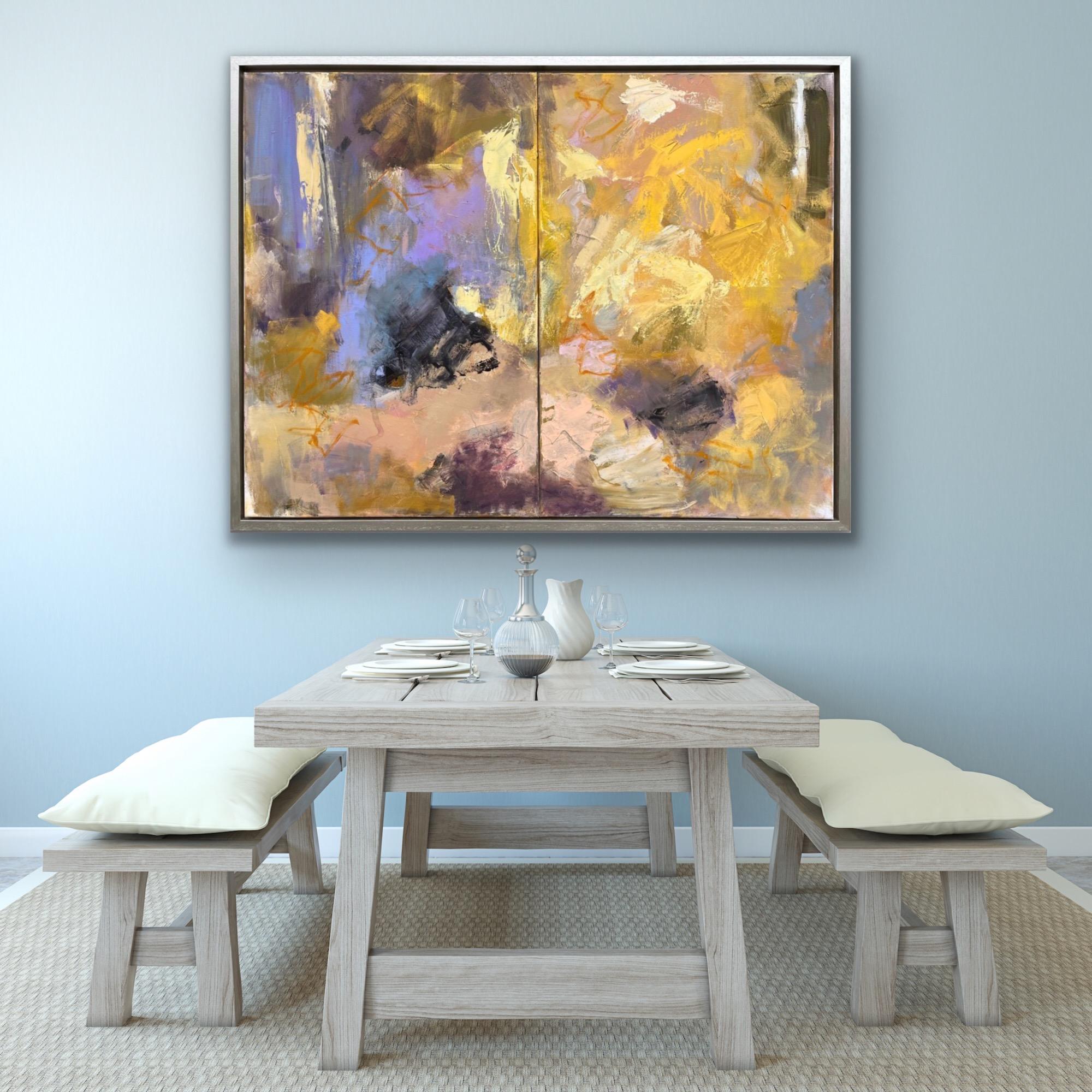 Yosemite 4, California, Original painting, Abstract Expressionism, Yellow art For Sale 9