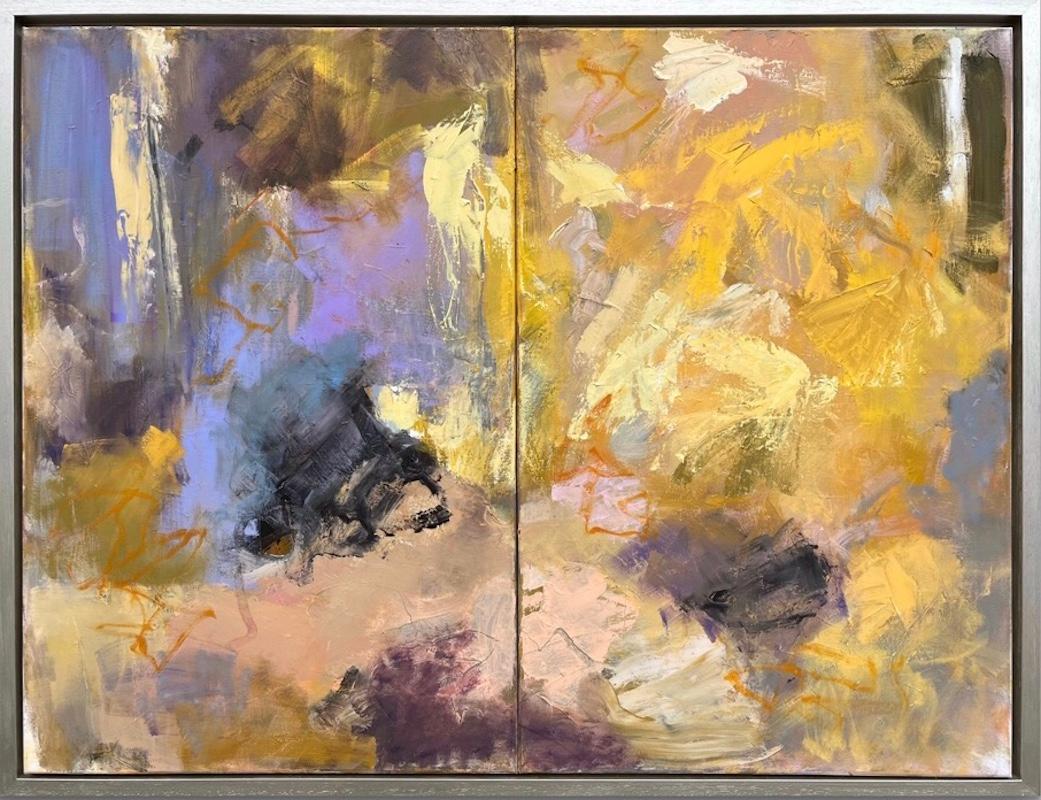 Abstract Painting Caroline Hall - Yosemite 4, Californie, peinture originale, expressionnisme abstrait, art jaune