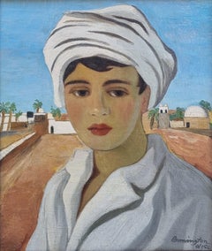 Painting Canadian Woman Painter Portrait Algerian Alger girl Early 20th