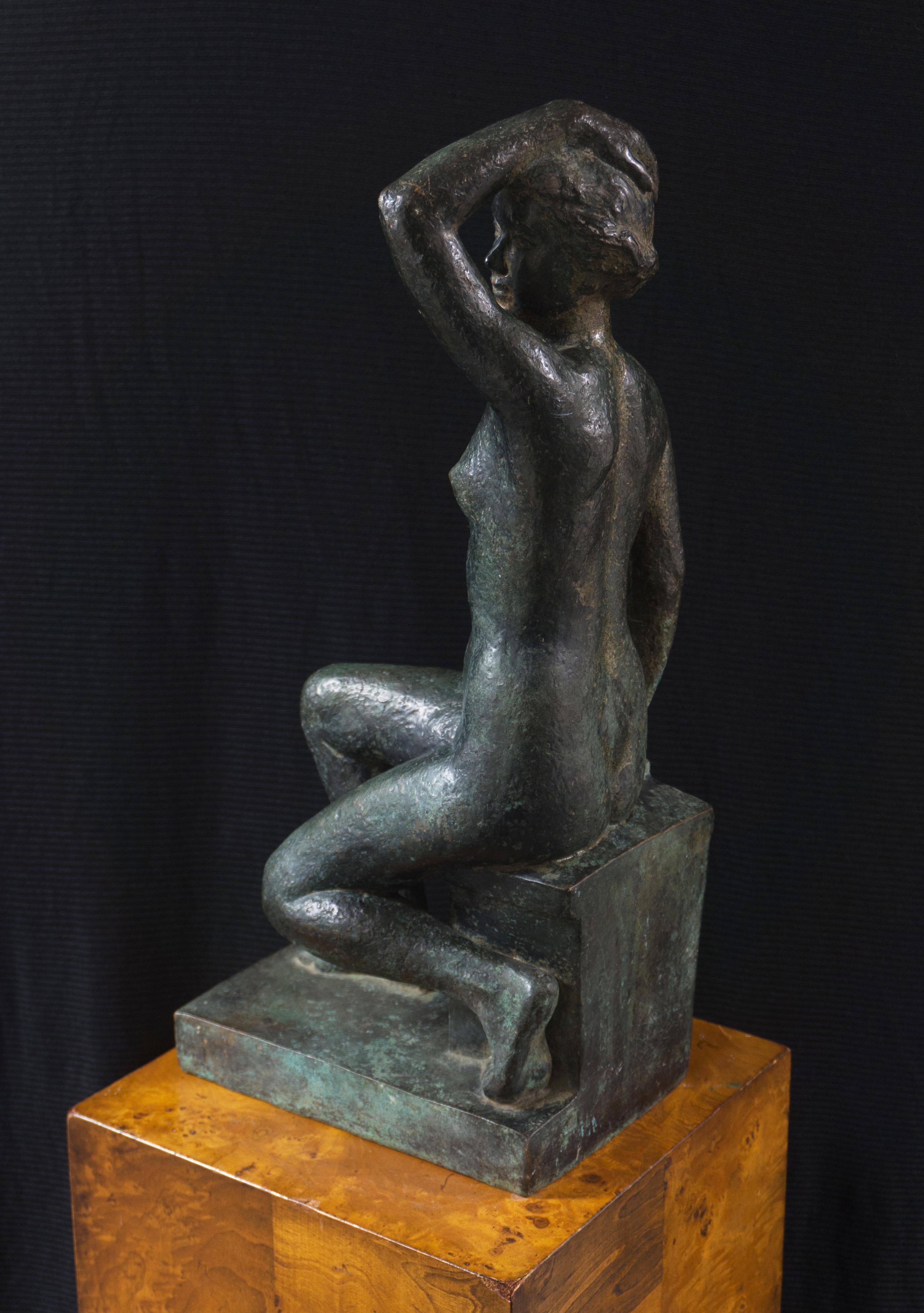 'Seated Nude', Woman Artist, Paris Salon, Jeu de Paume, World's Fair, GGIE LACMA - Modern Sculpture by Caroline Lloyd