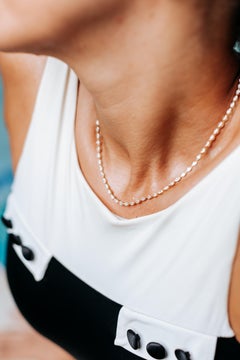 Caroline Marquise, collier tennis Diamon est-ouest serti en or blanc 14 carats