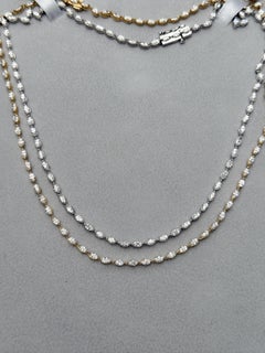 Caroline Marquise Collier tennis est-ouest en or jaune 14 carats avec diamants