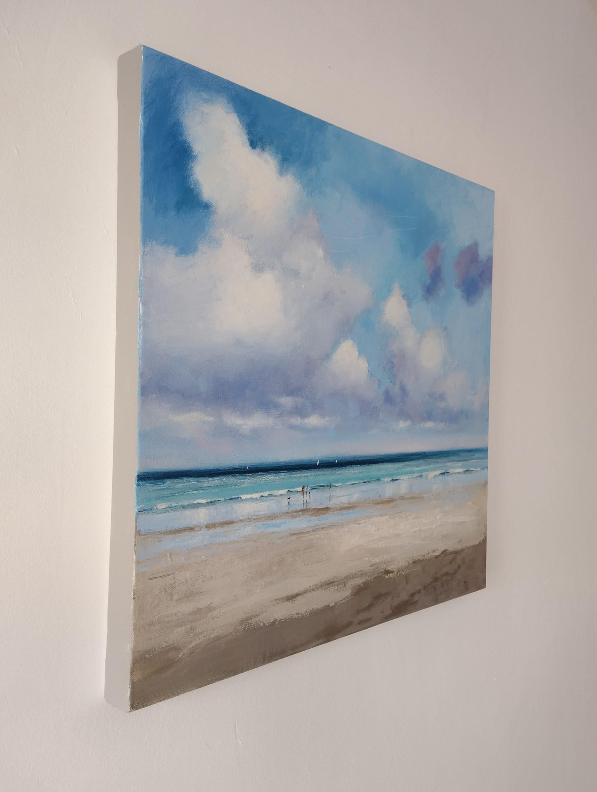 Beautiful Beach Day - Impressionist Painting by Caroline McMillan Davey