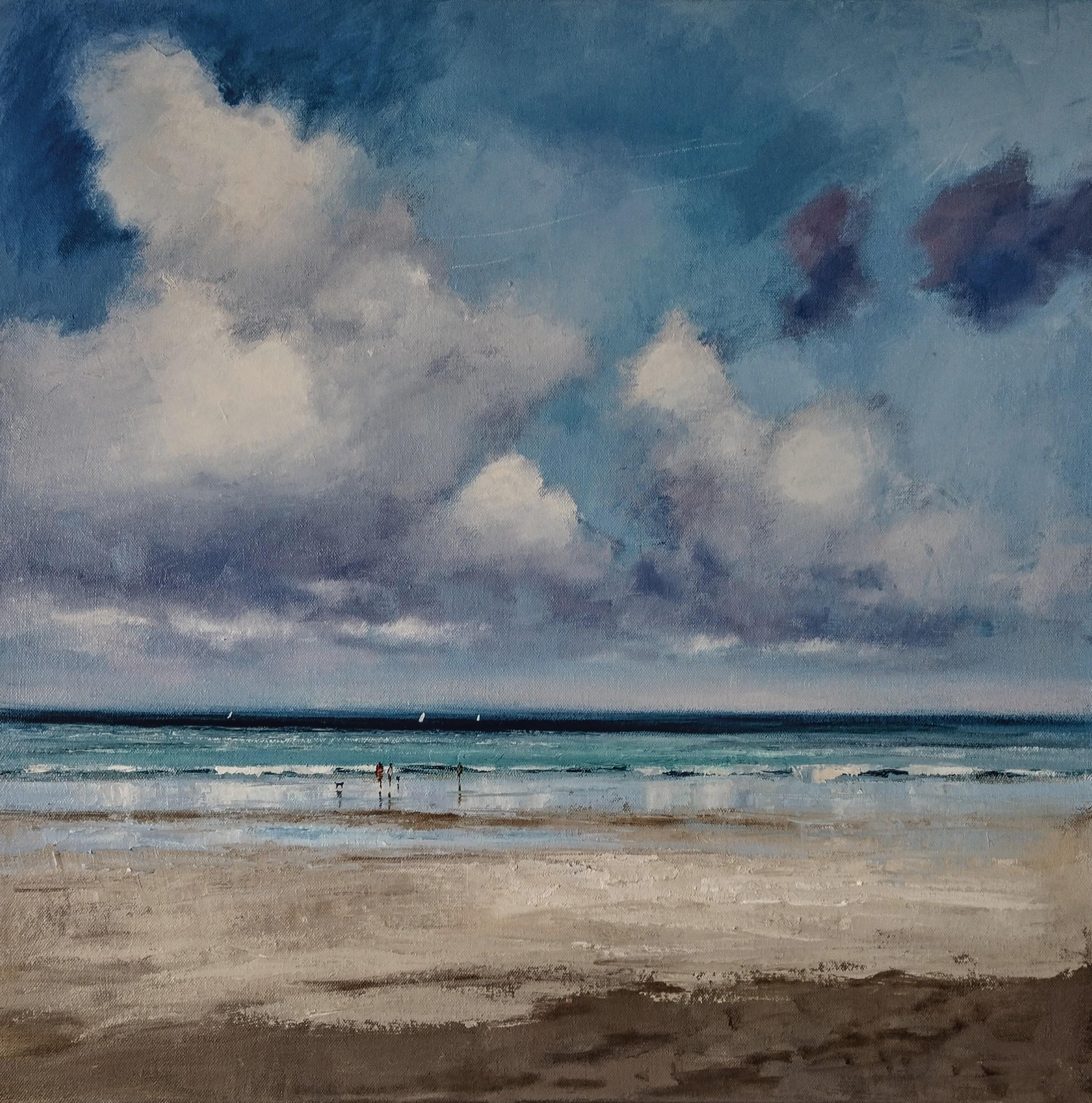 Caroline McMillan Davey Landscape Painting - Beautiful Beach Day