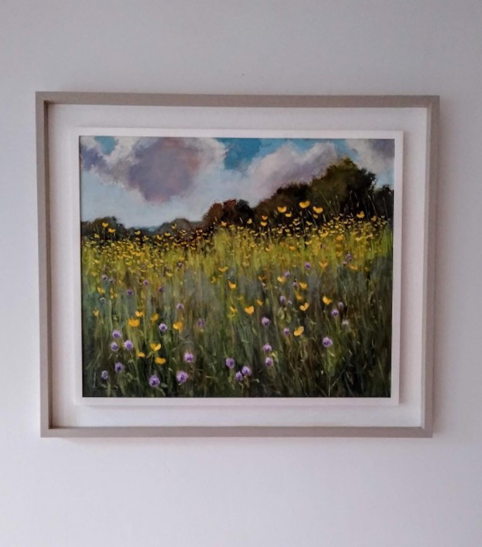 Butterkrüge und Kleeblatt, Landschaftsgemälde, Original-Kunst von John Mcmillan Davey – Painting von Caroline McMillan Davey
