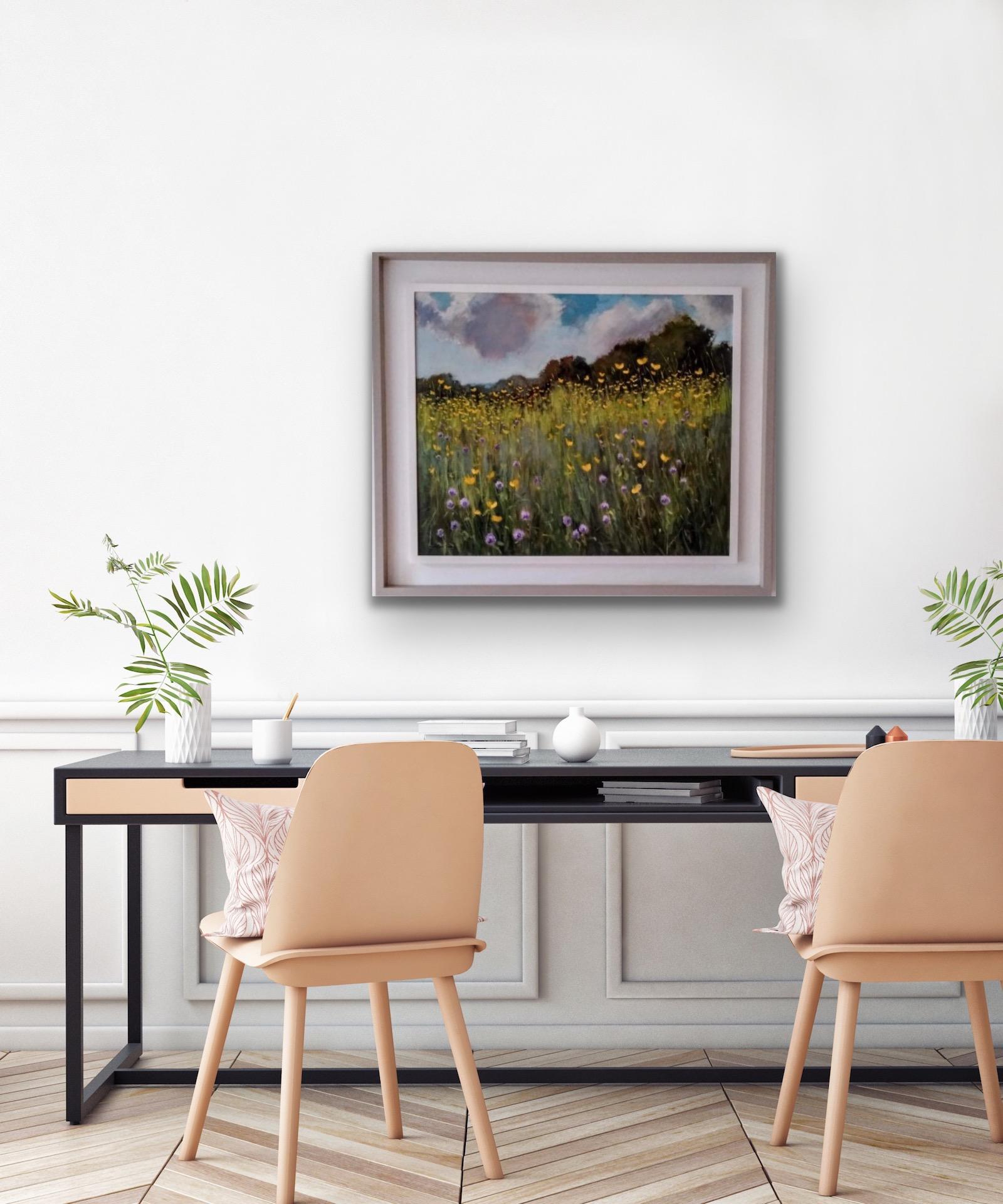 Butterkrüge und Kleeblatt, Landschaftsgemälde, Original-Kunst von John Mcmillan Davey im Angebot 2