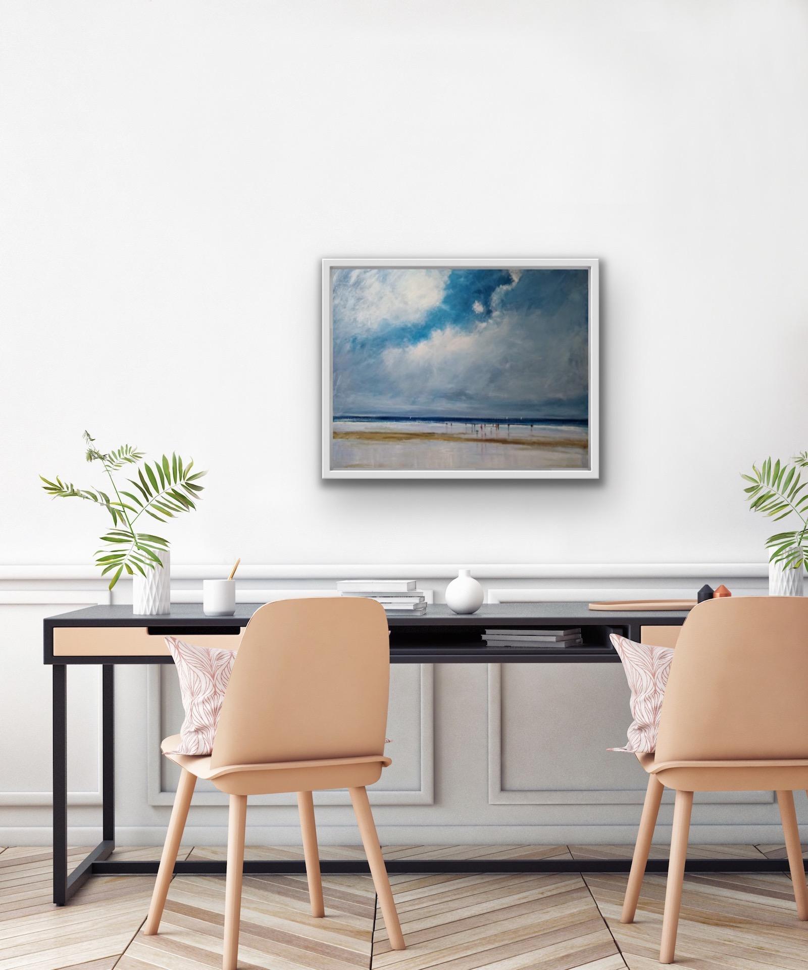 Dog Walkers On The Beach, Originalgemälde, Küstengemälde, Strandkunst im Angebot 2