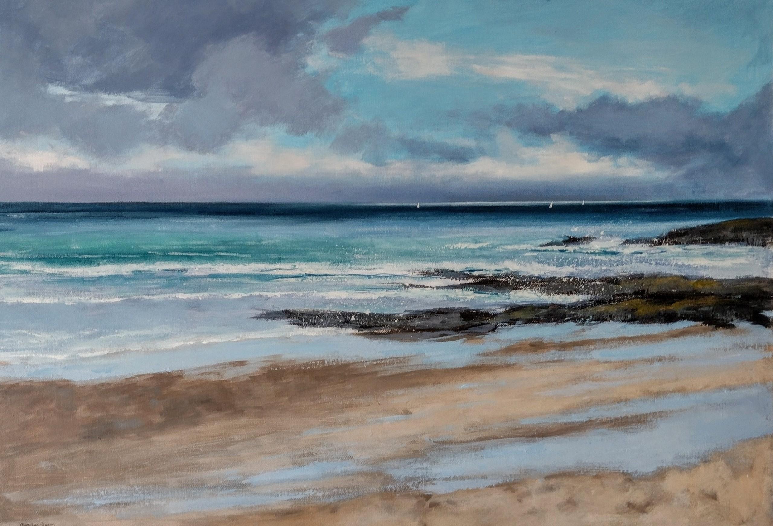 Caroline McMillan Davey Landscape Painting - Early Morning Sails