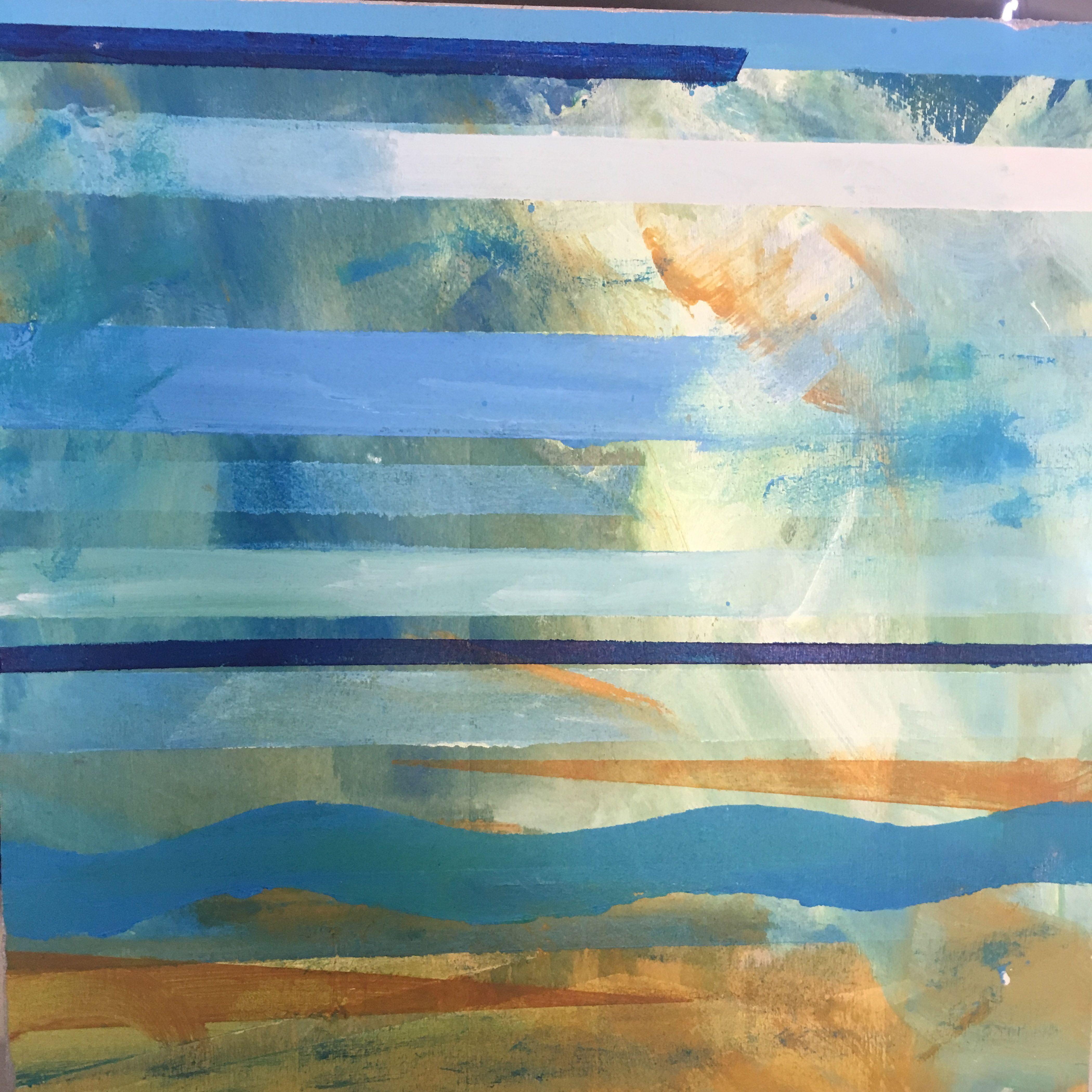 Abstract Painting di Caroline Morgan - Passaggio di mezzanotte, Pittura, Acrilico su pannello di Wood