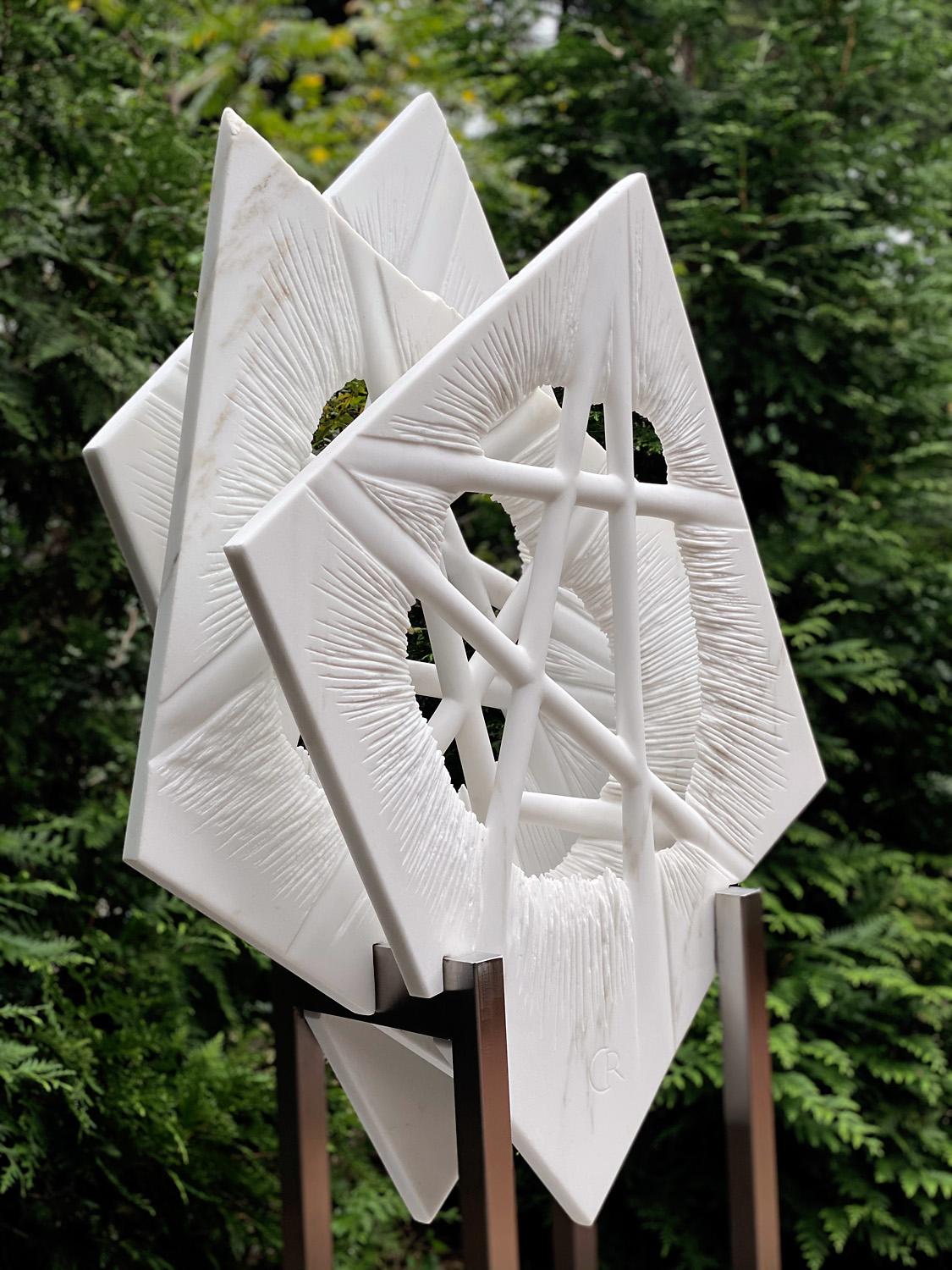 "INNER VIEW_Nexus_cellular", Organic, Abstract Marble Sculpture, Large Outdoor 