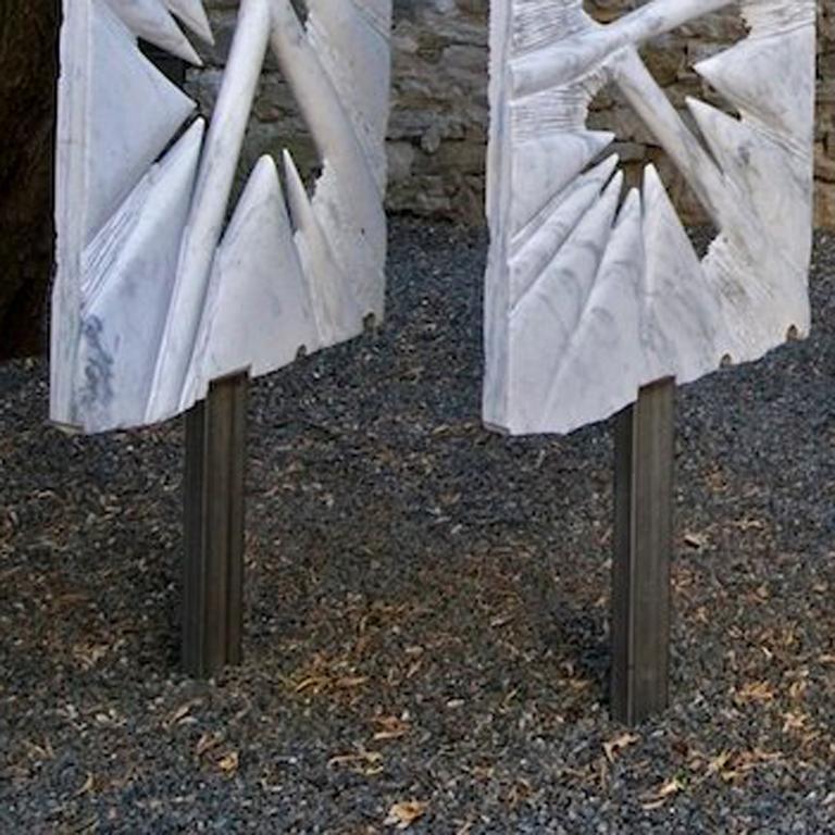 marble and stainless steel sculpture