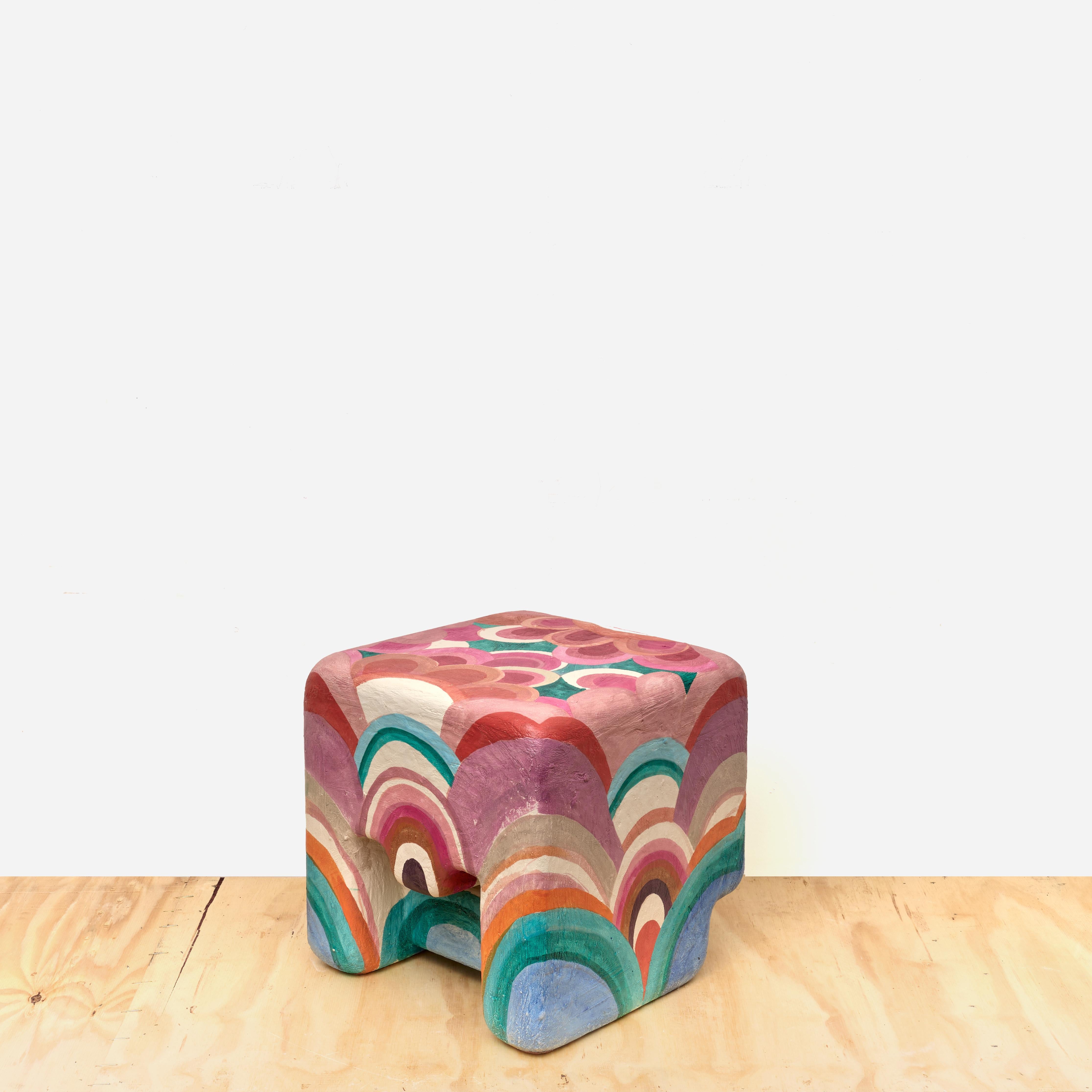 Painted stool, unique piece, Functional Art, exhibited for the first time at Collectible Design New York in September 2024.

Caroline Rennequin is a Parisian multidisciplinary artist born in 1970, recognized for her work in painting, sculpture and