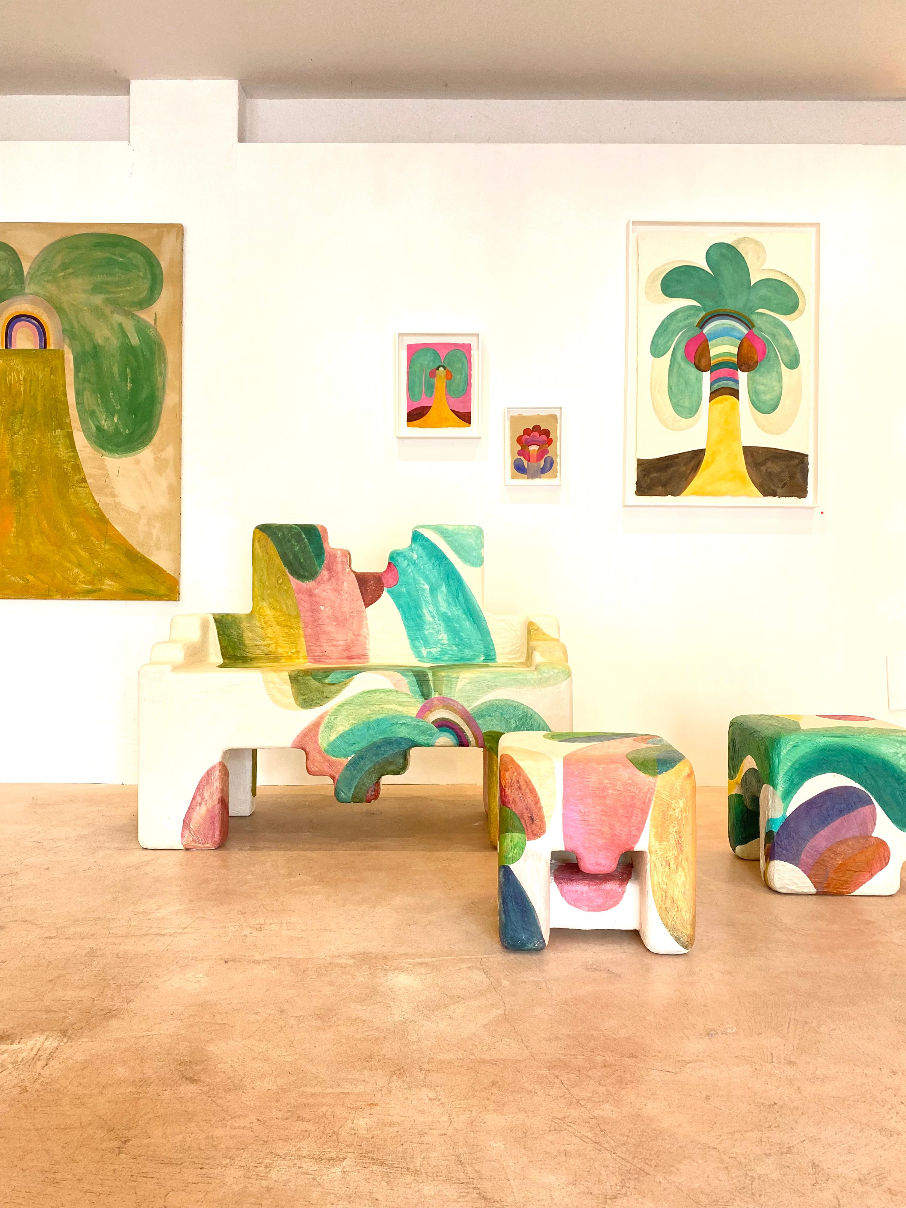 Painted throne, unique piece, Functional Art, exhibited for the first time at Collectible Design New York in September 2024 and at Galeria Tambien in Ibiza.

Caroline Rennequin is a Parisian multidisciplinary artist born in 1970, recognized for her