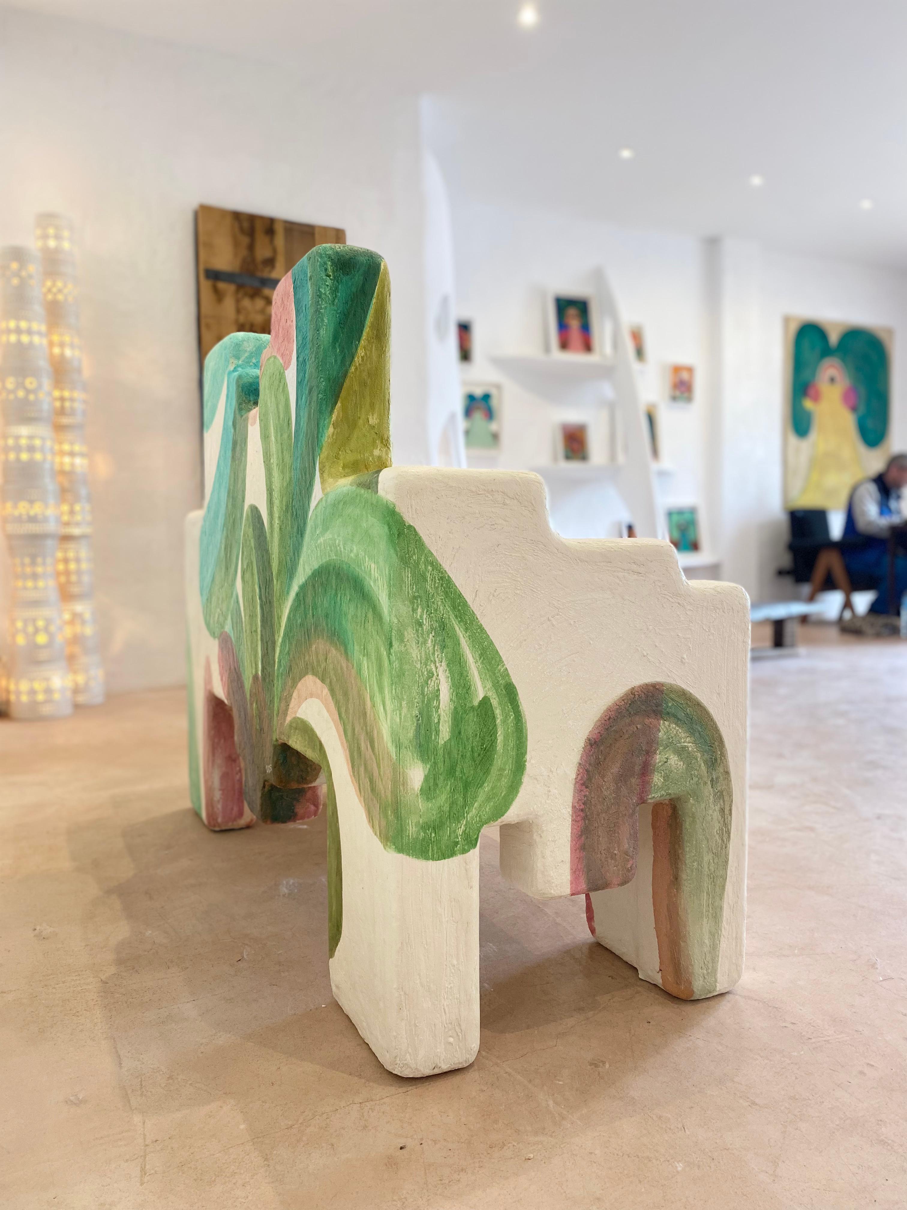 Français Caroline Rennequin Painted Palms Throne en vente