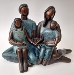 Famille de quatre sculptures de Caroline Russell 